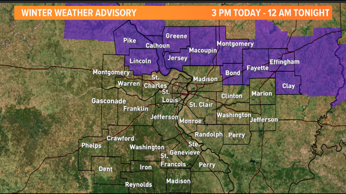 St. Louis weather forecast Snow expected north Monday
