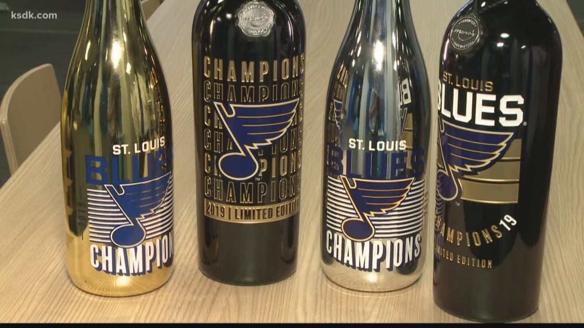 Limited Blues wine and champagne bottles