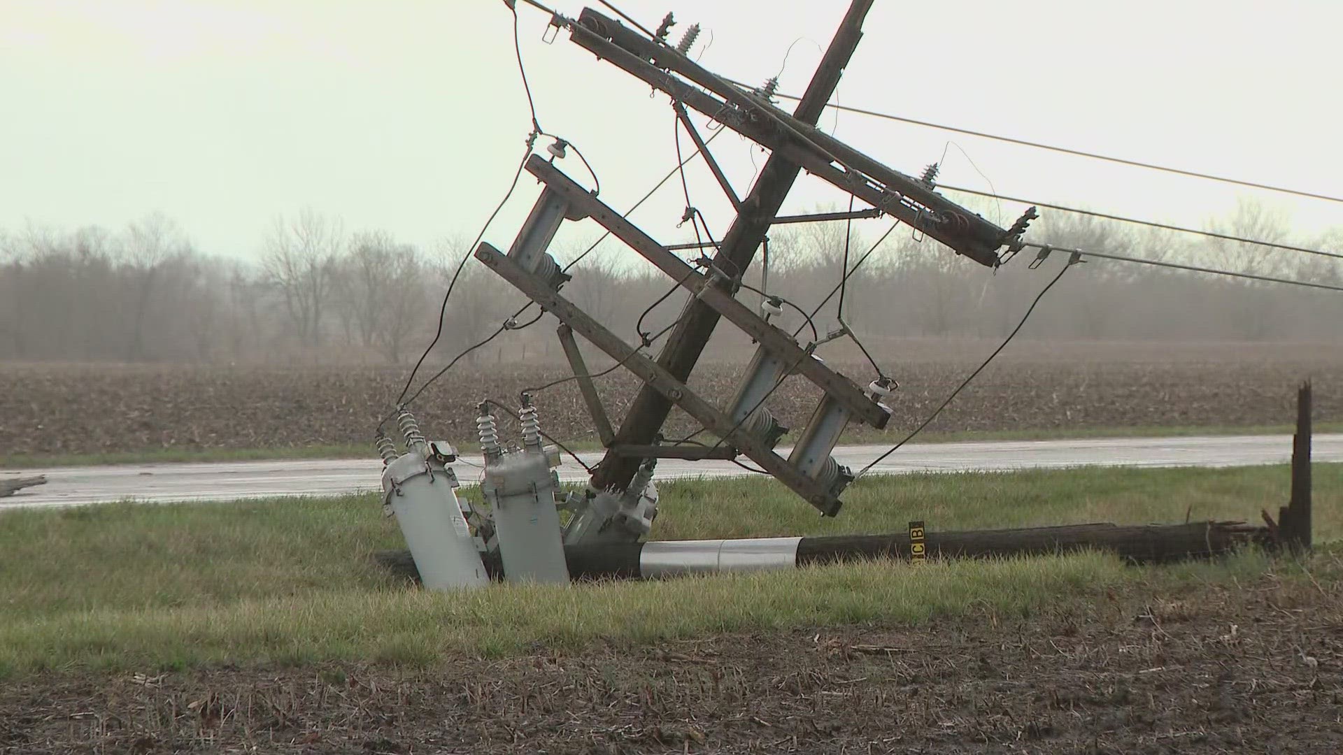 Brighton, Illinois, is cleaning up after Thursday morning storms hit the area. Power lines were knocked down and many businesses were closed.