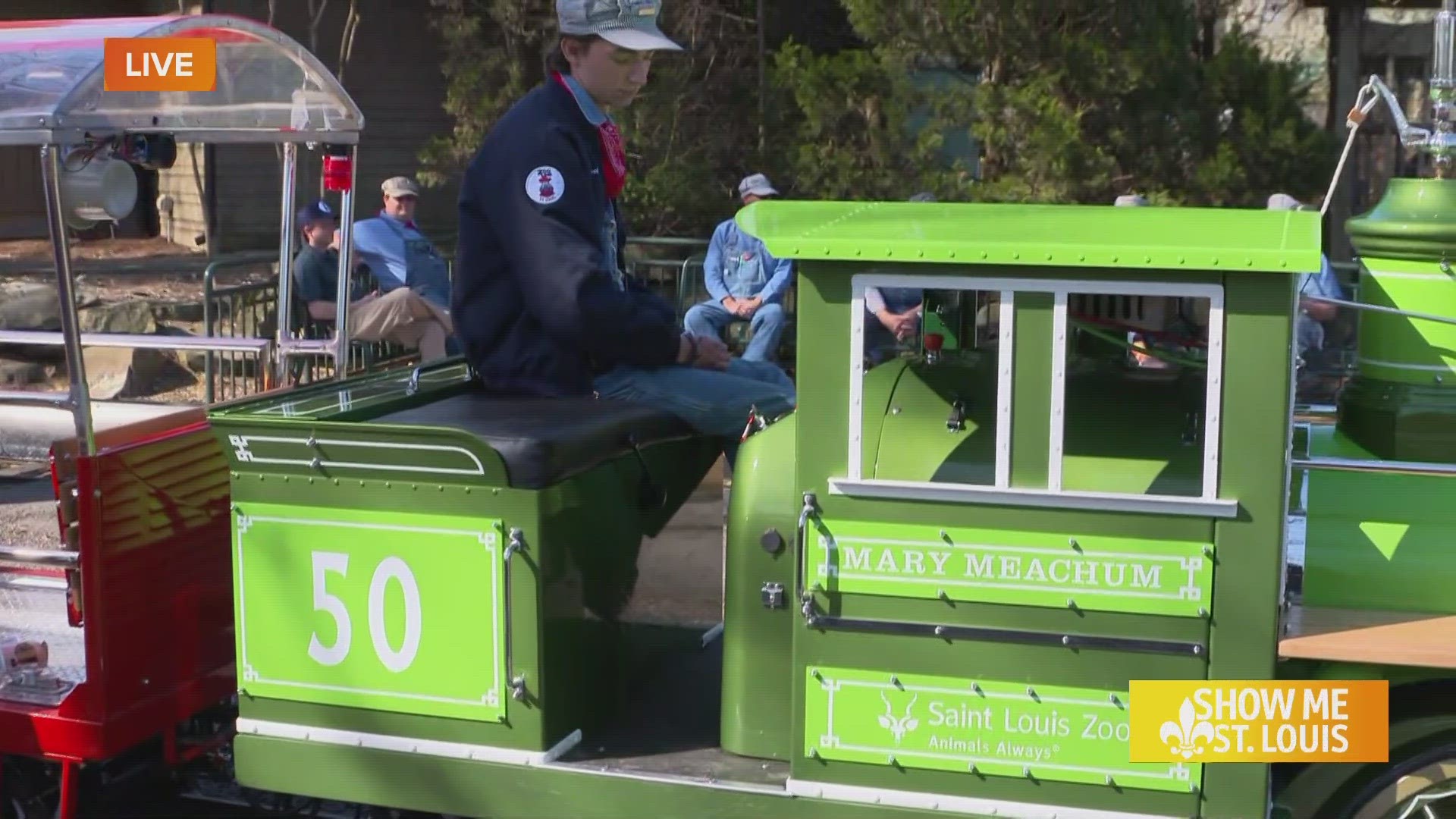 This additional locomotive is an electric train, which accompanies the six other locomotives that are currently in use at the Zoo.