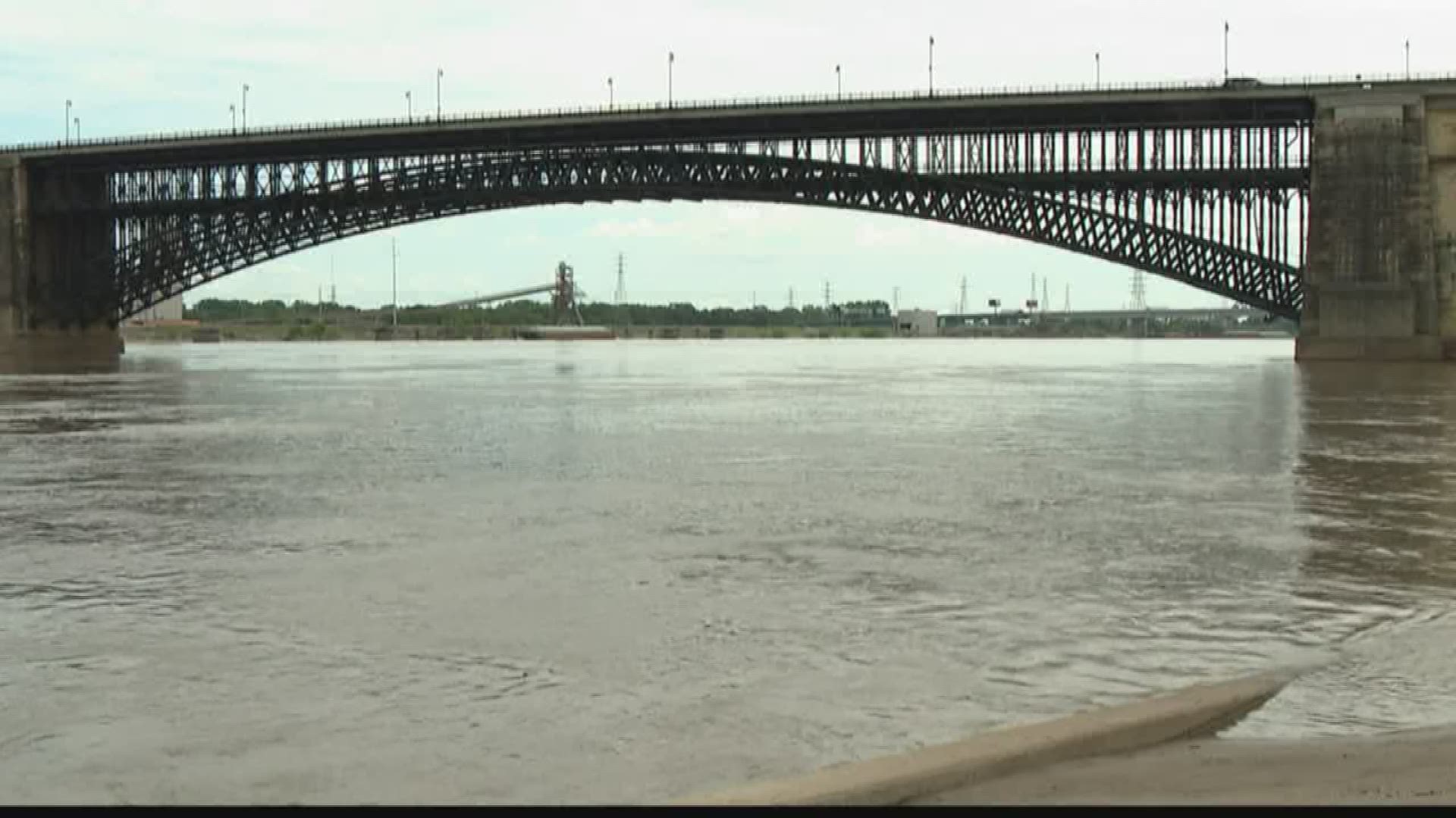 The Mississippi River in St. Louis has finally fallen below flood stage for the first time since March. It's far from clean on Lenore K. Sullivan Boulevard, but the water is mostly gone, the street is visible again and businesses that had been shut down for months are finally open again.