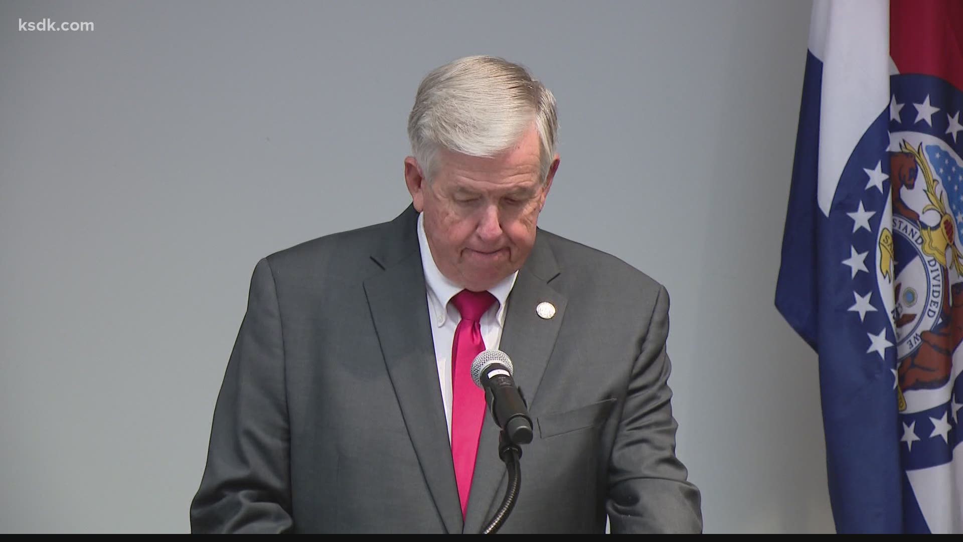 Governor Mike Parson was in St. Louis Thursday to discuss the saliva-based test, which can expand testing