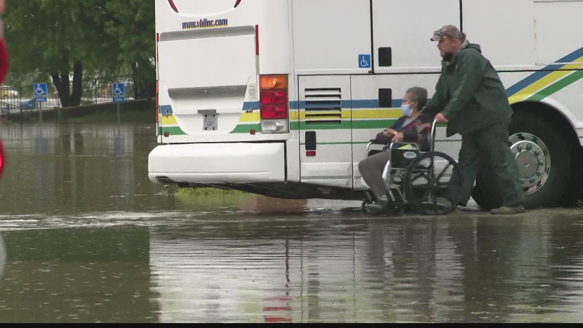 “Everything just came across the tracks,” said Jason Hare. “This morning, we were looking out our window and we had to evacuate because it was going so high.”