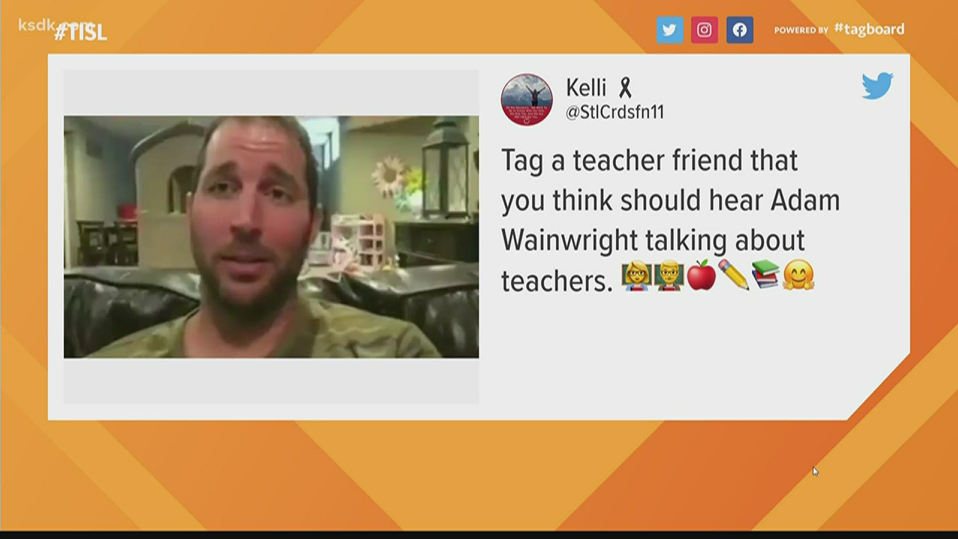 Adam Wainwright gave teachers a shoutout in a video amid the COVID-19 pandemic