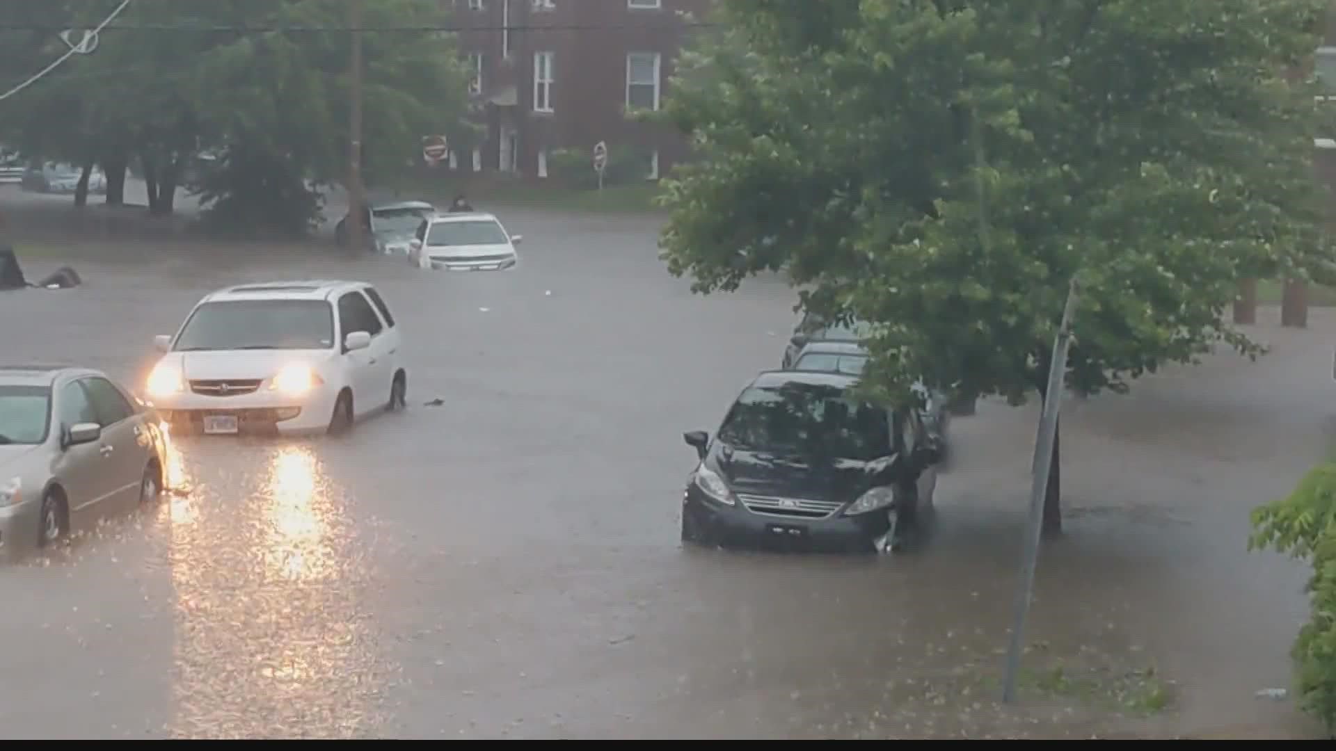 From the interstate to the side streets, the heavy downpours were too much for drains to handle.