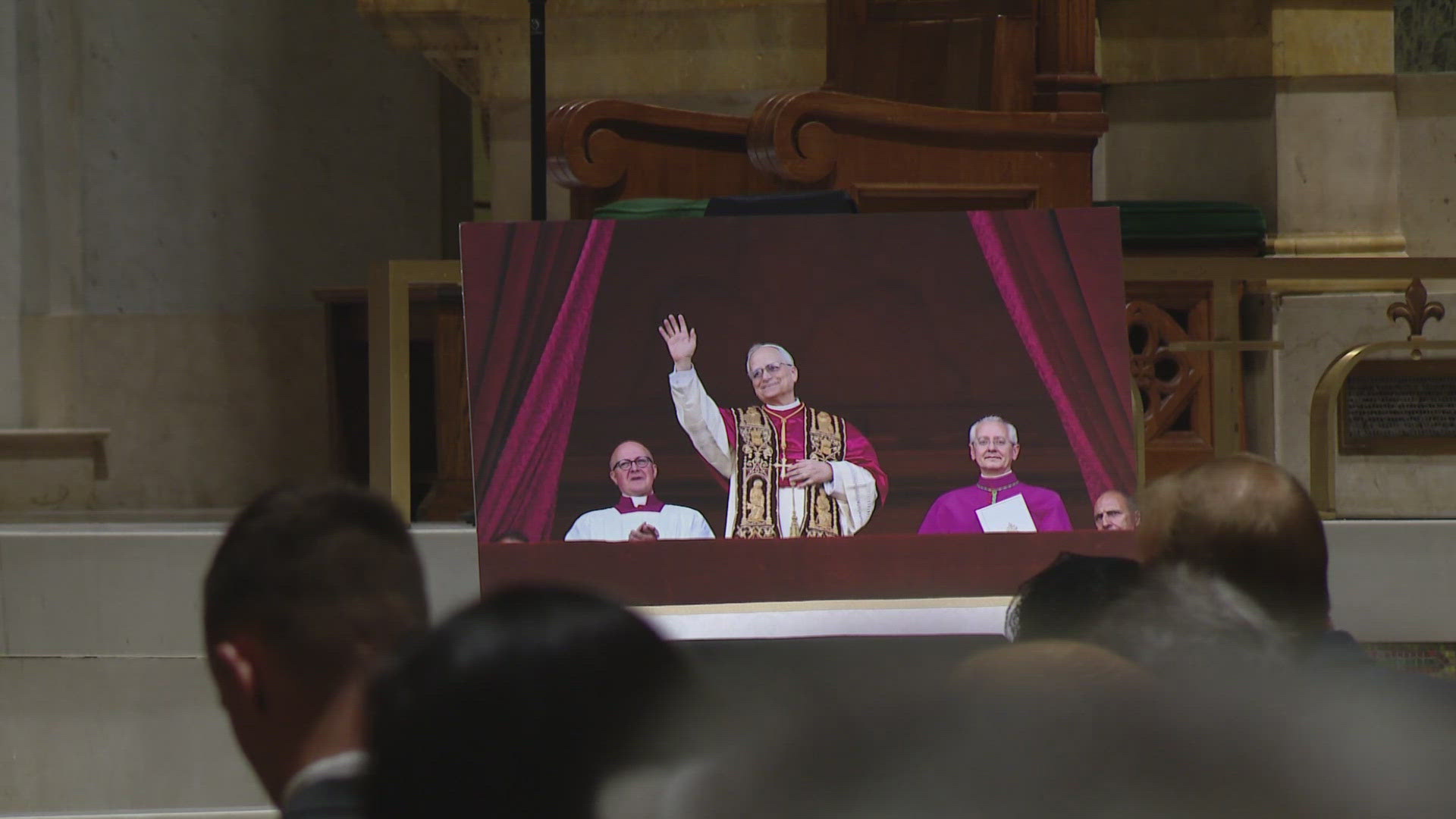 Catholics across the St. Louis area honored Pope Leo XIV during Mass on Sunday at the Cathedral Basilica. 