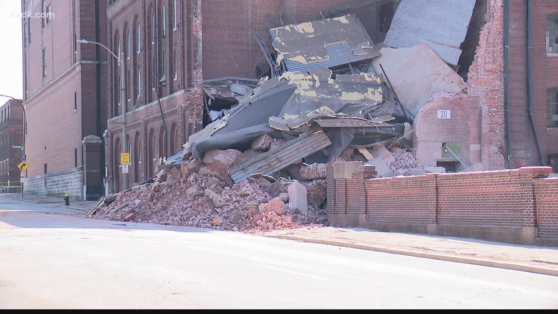 Crews are still working to clean up part of a historic building that collapsed