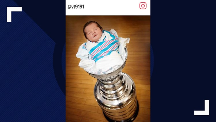 There's a baby in the Stanley Cup