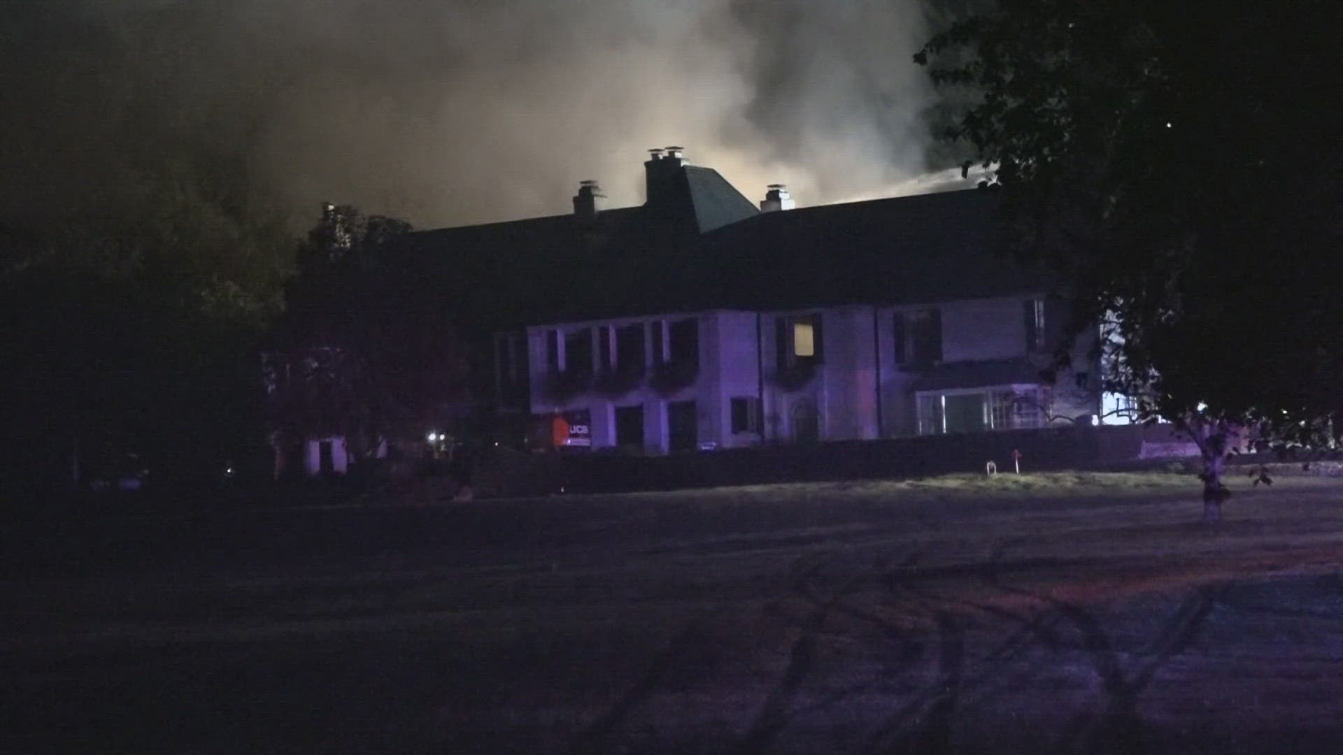 The fire broke out just after 1:30 a.m. Thursday at a home on Warson Road. We're working to learn if anyone was inside at the time the fire broke out.