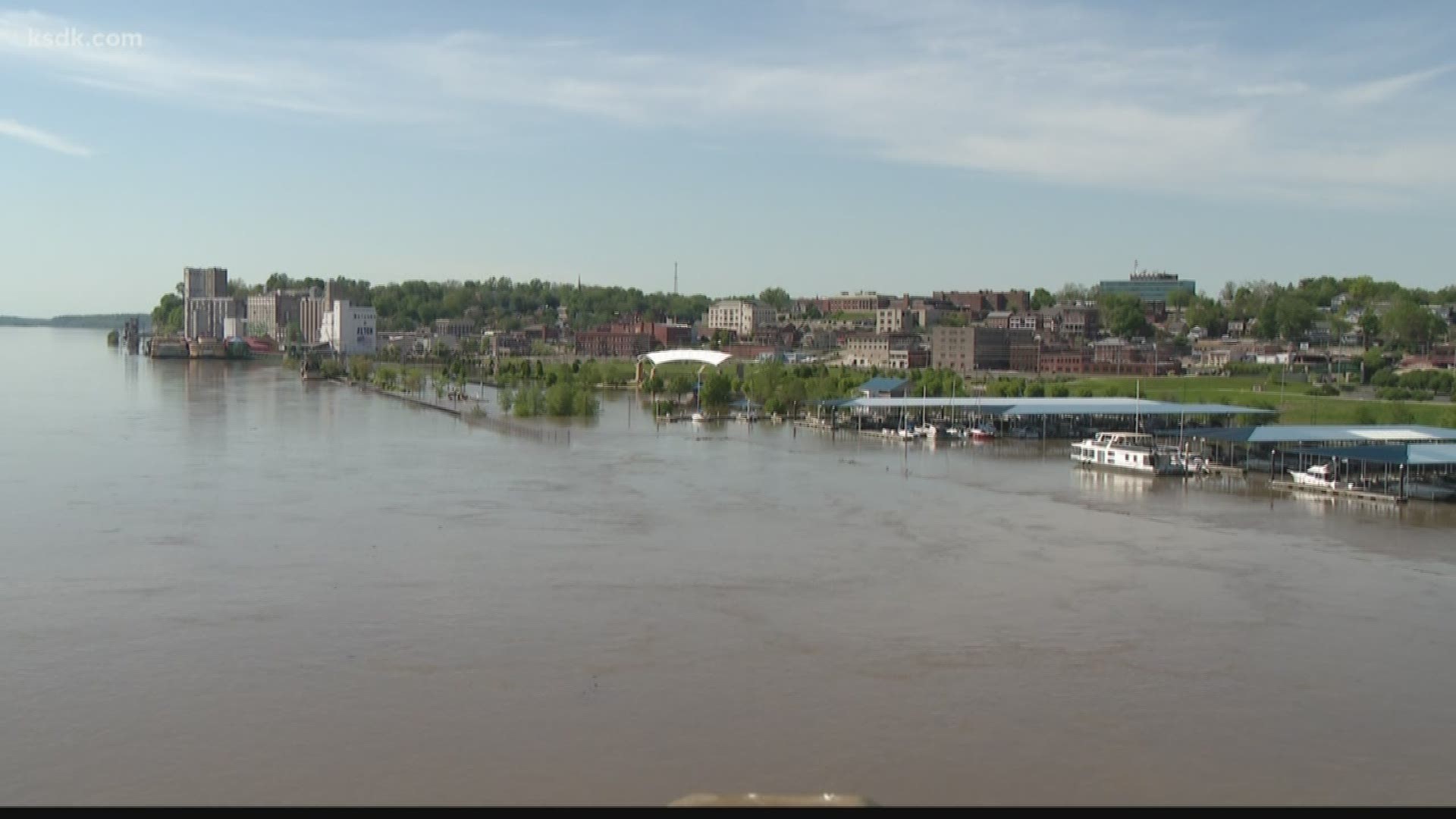 Even for a city on a bluff, it's hard to tell where the Mississippi River ends and Alton, Illinois, begins.