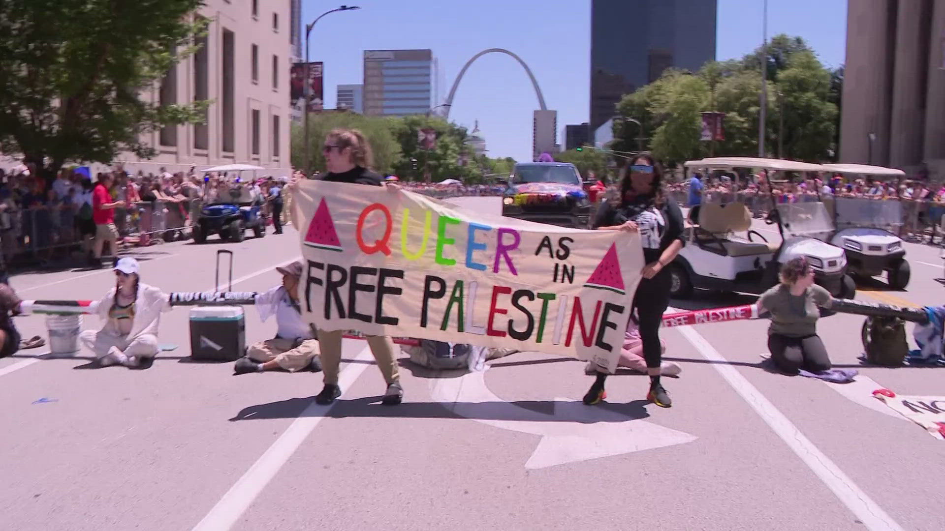 Nearly two dozen pro-Palestinian protesters were arrested Sunday in downtown St. Louis. Those protesters are now out of jail.