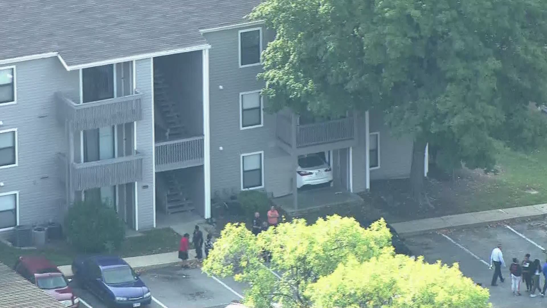 Car crashes into Knollwood Apartments in Hazelwood