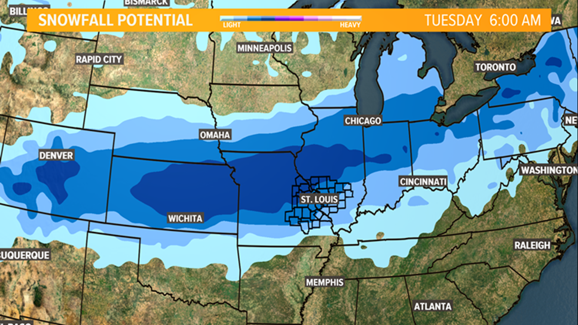 Tracking snow arriving Sunday St. Louis, Monday commute affected