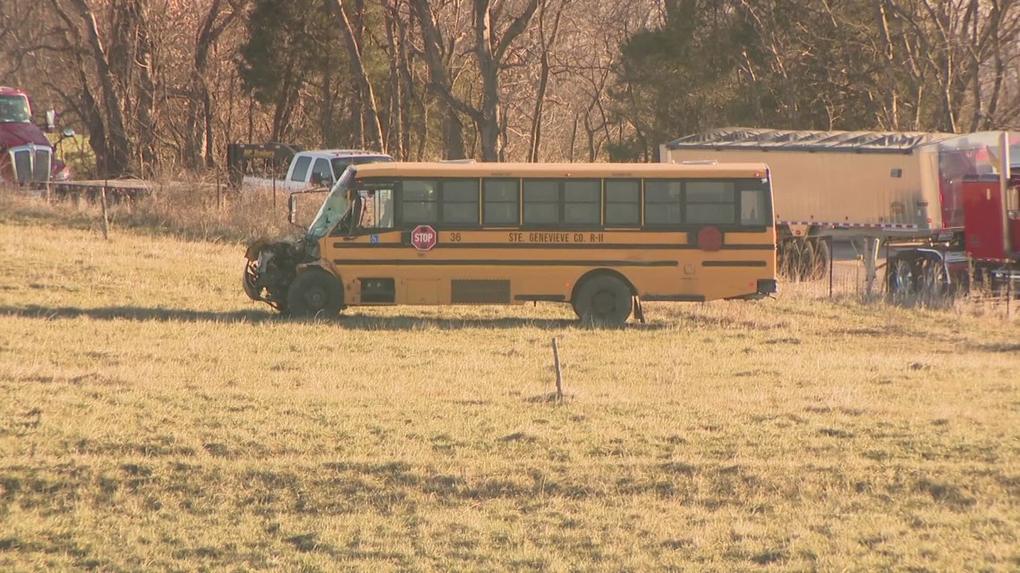1 dead, several injured in crash involving school bus, semitruck in Ste ...