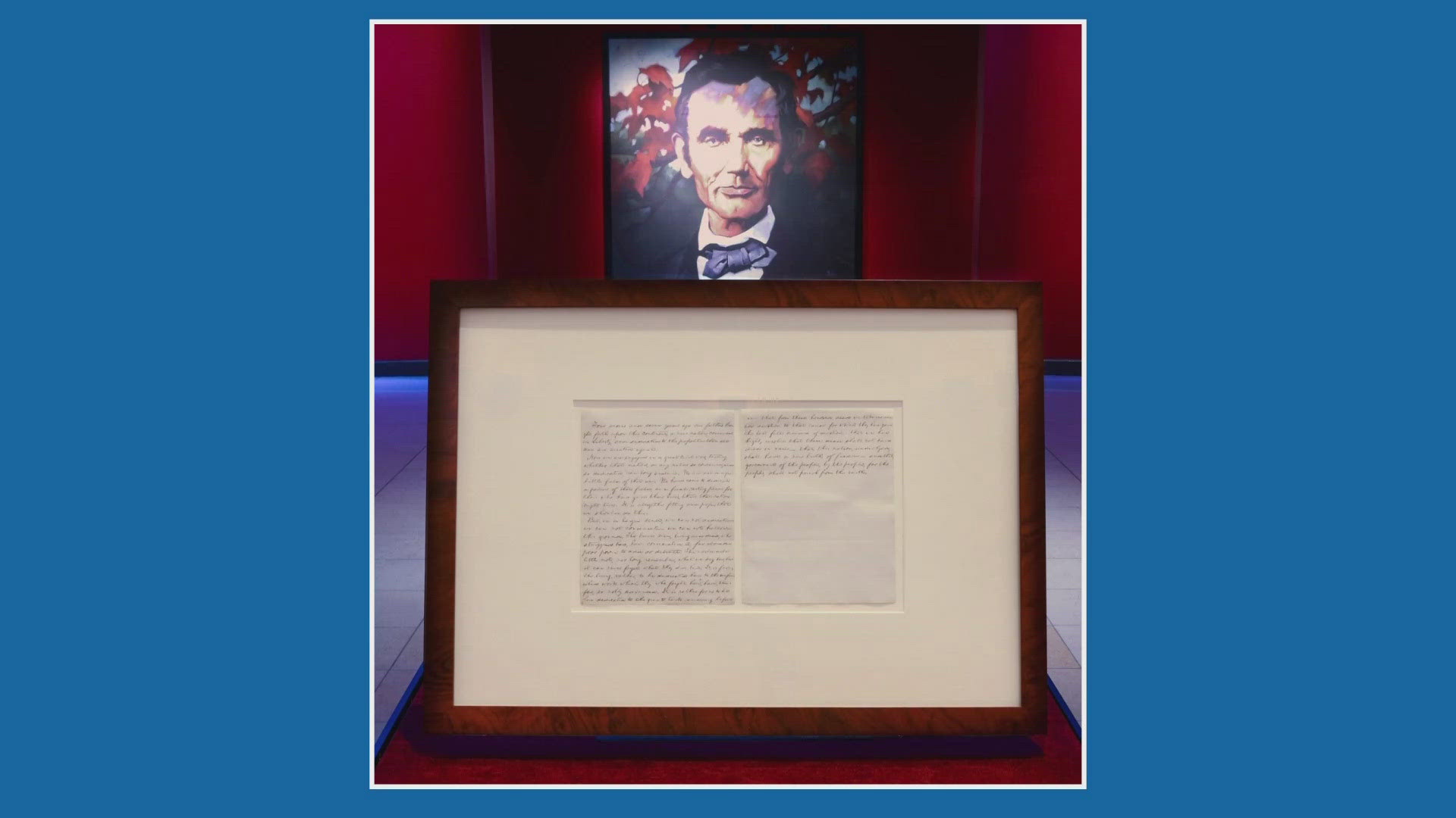 A rare copy of the Gettysburg Address is on display at the Lincoln Presidential Museum and Library in Springfield, Illinois.