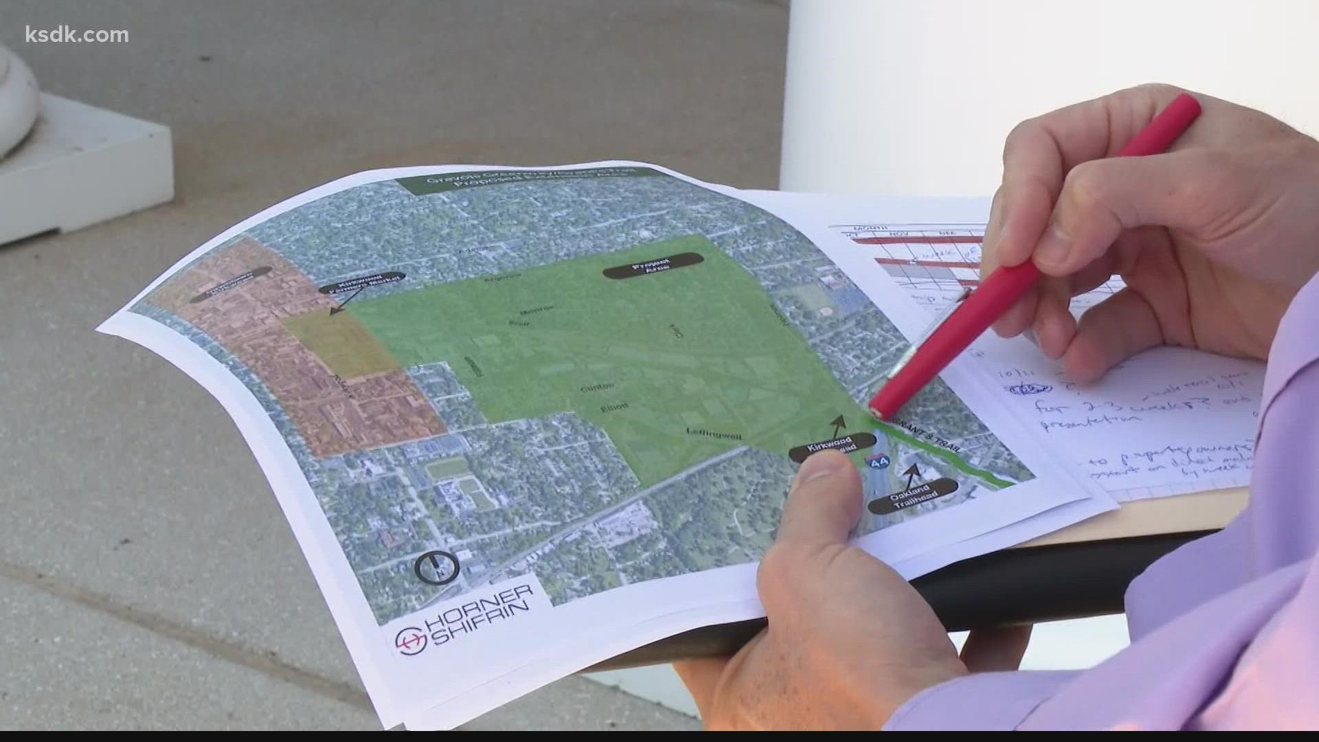 City leaders held a virtual public meeting Tuesday to talk about the potential expansion into downtown Kirkwood.