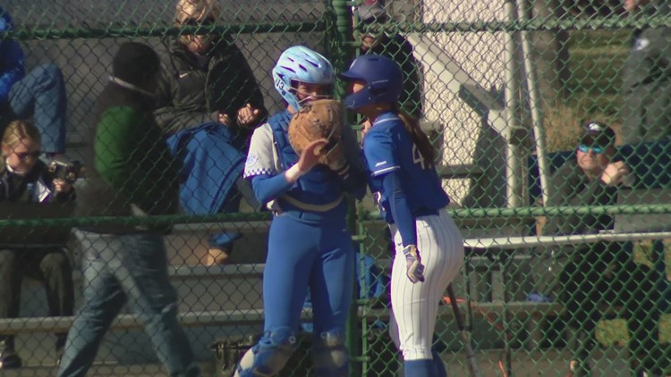 Twin sisters face off on the SLU softball diamond