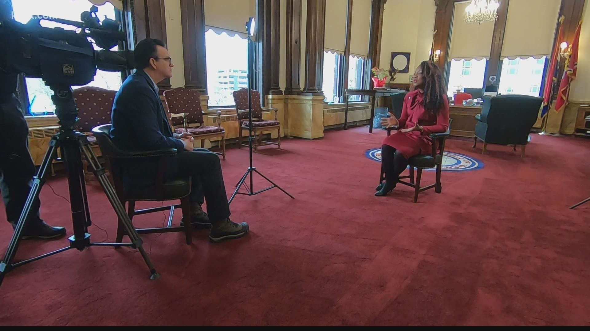 Political Editor Casey Nolen sits down with St. Louis Mayor Tishaura Jones. He asks her what's taking so long to spend federal funds and that NFL money.