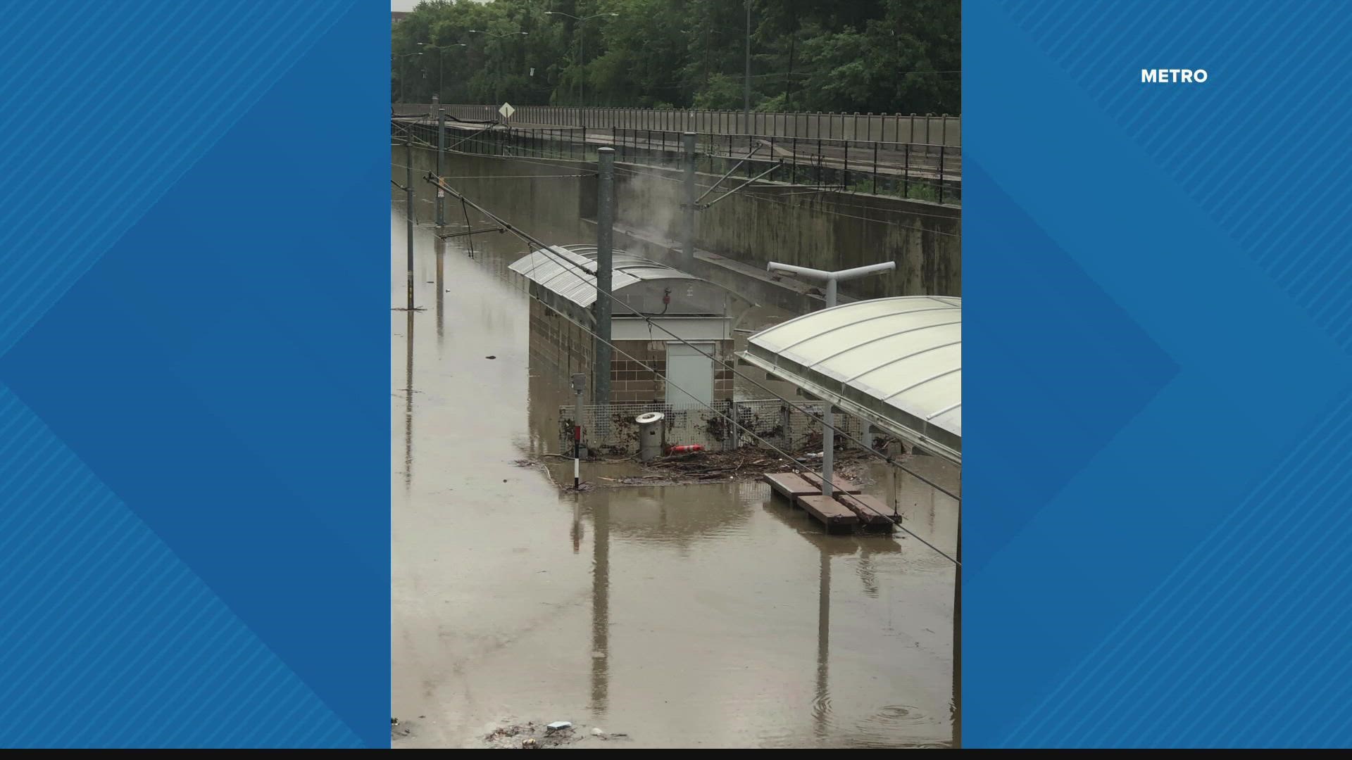 Metro Transit updates customers on delays due to historic rainfall and flooding in the area. Some MetroLink services may be down for weeks.