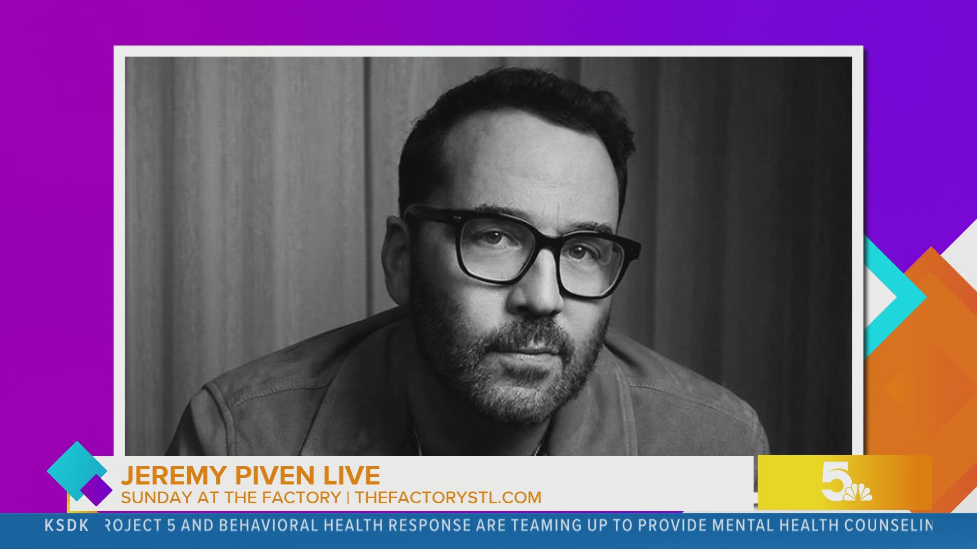 Jeremy Piven brings his stand-up comedy tour to St. Louis at the Factory this June.