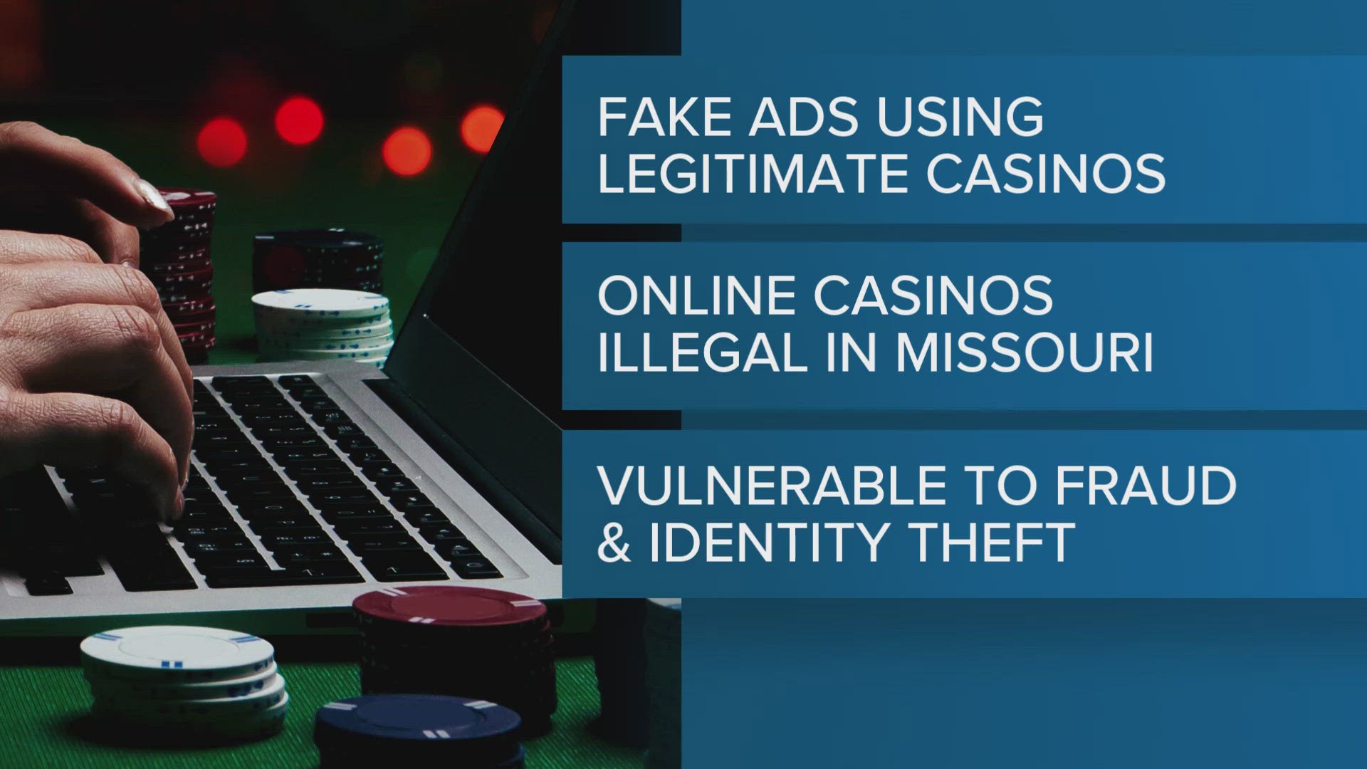 The state's gaming commission warns about fake ads popping up on social media about online gaming platforms.