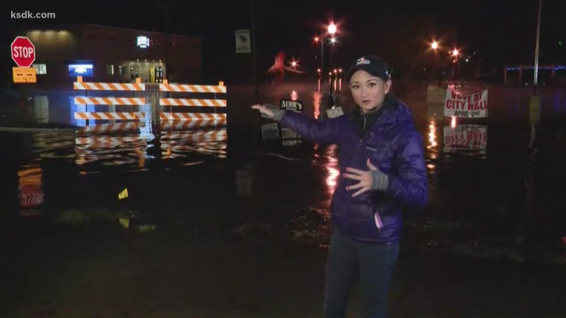 The mighty Mississippi River is creeping into nearby communities. It's especially high in Grafton, Illinois.