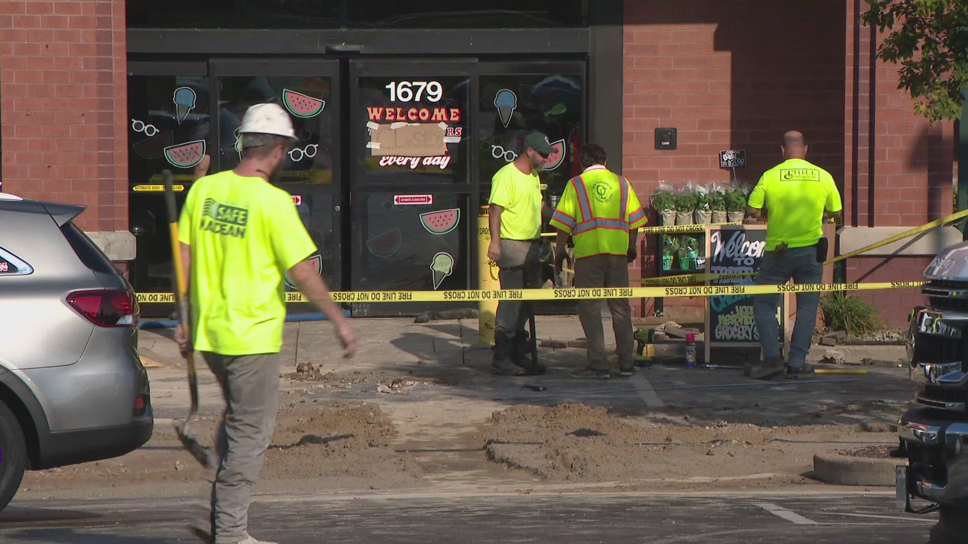 A St. Louis-area strip mall is temporarily closing a Trader Joe's after a water main break early Thursday morning.