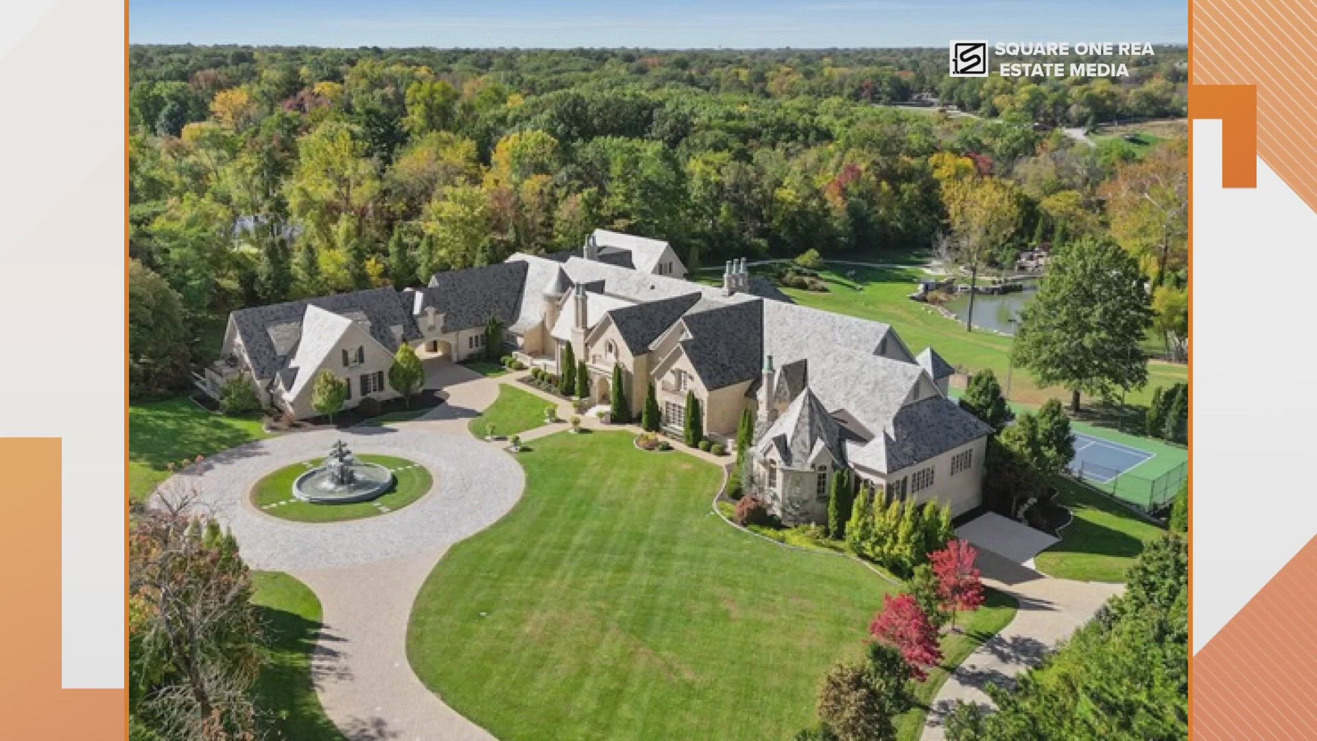 The French-inspired home has luxury features. The 7.5-acre estate is located near Ladue's border with the Huntleigh suburb.