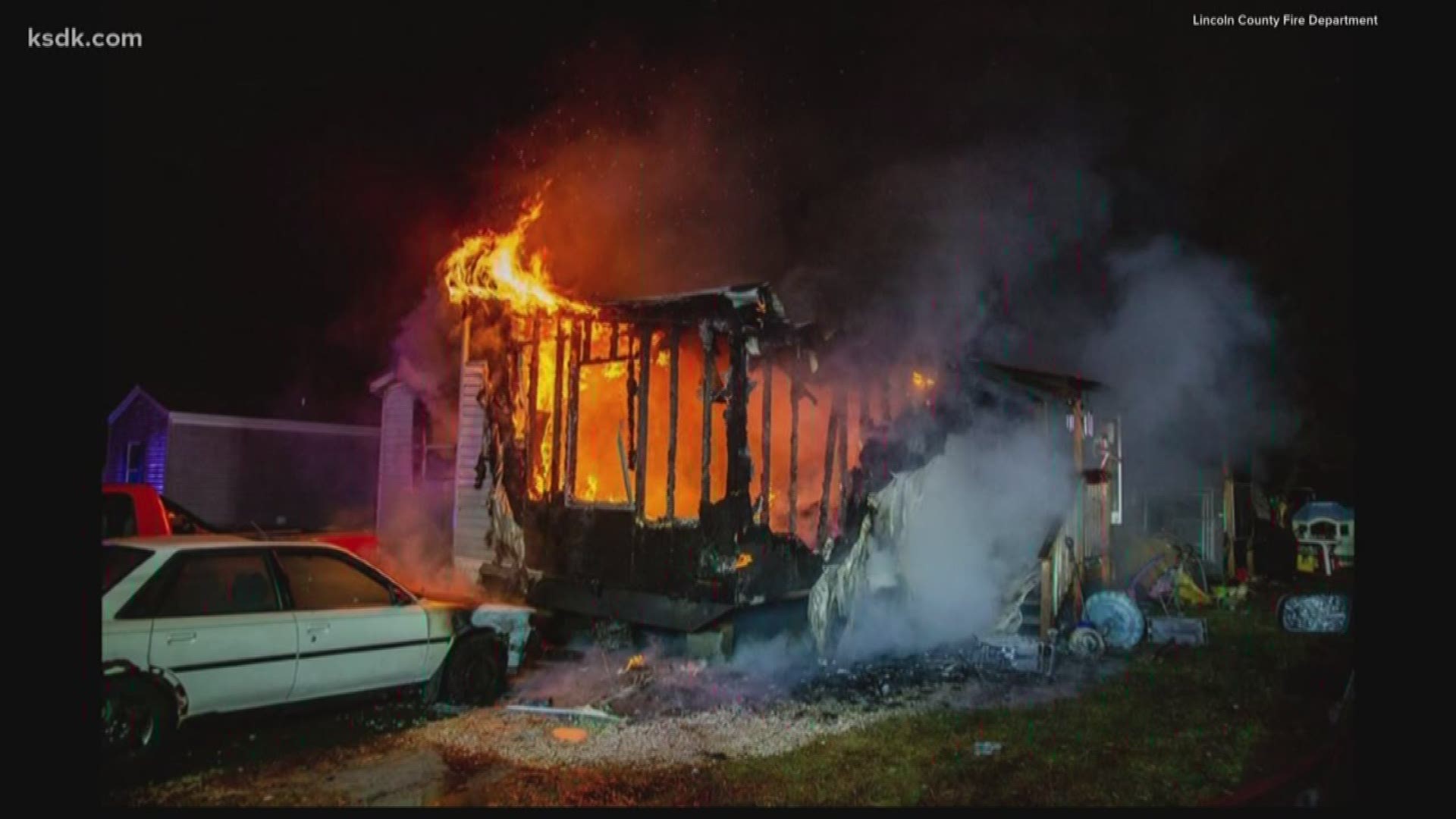 Firefighters said 10 people were in the mobile home at the time of the fire