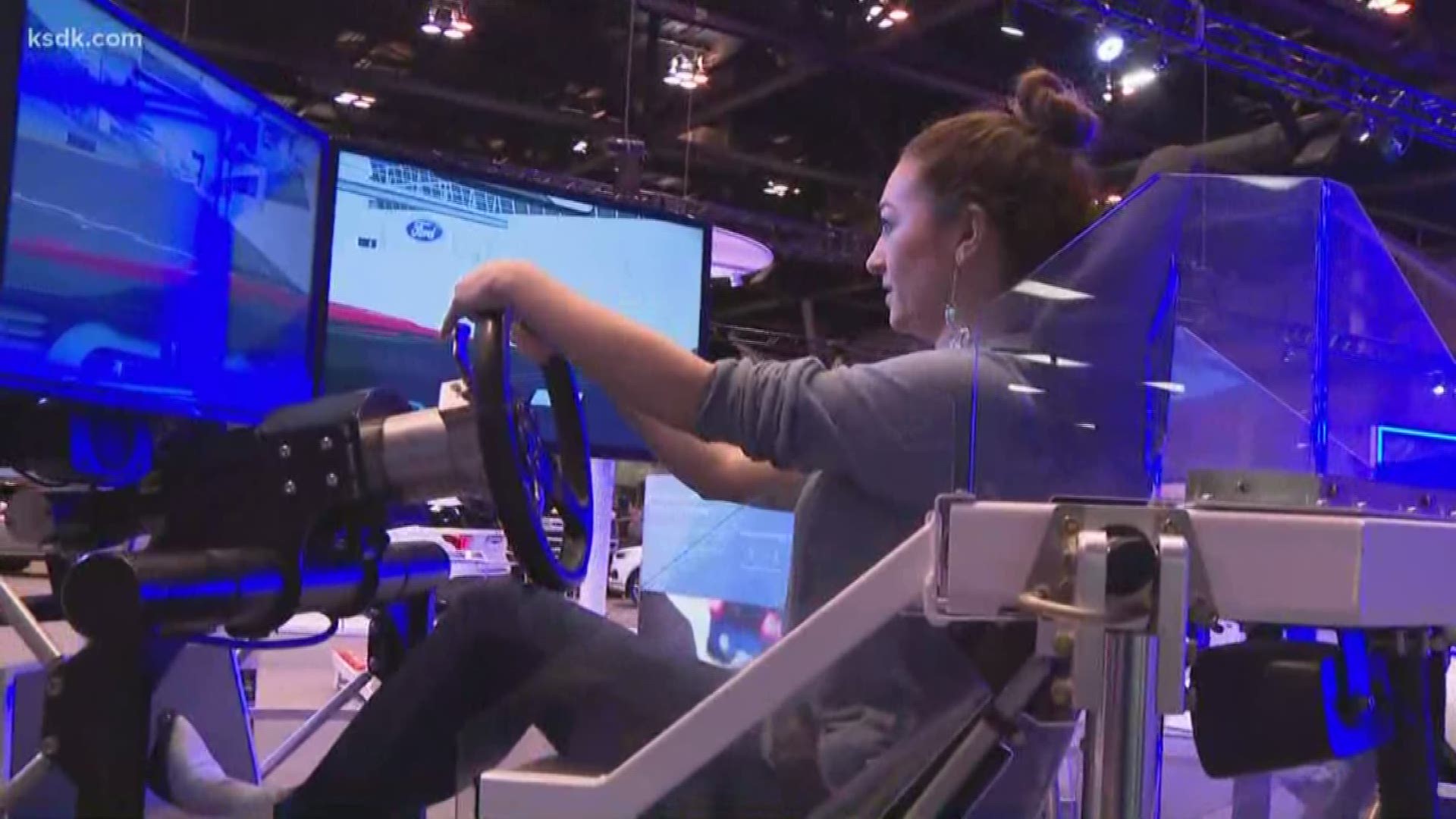 You can pretend like you are actually driving the Ford GT 500 at the St. Louis Auto Show.