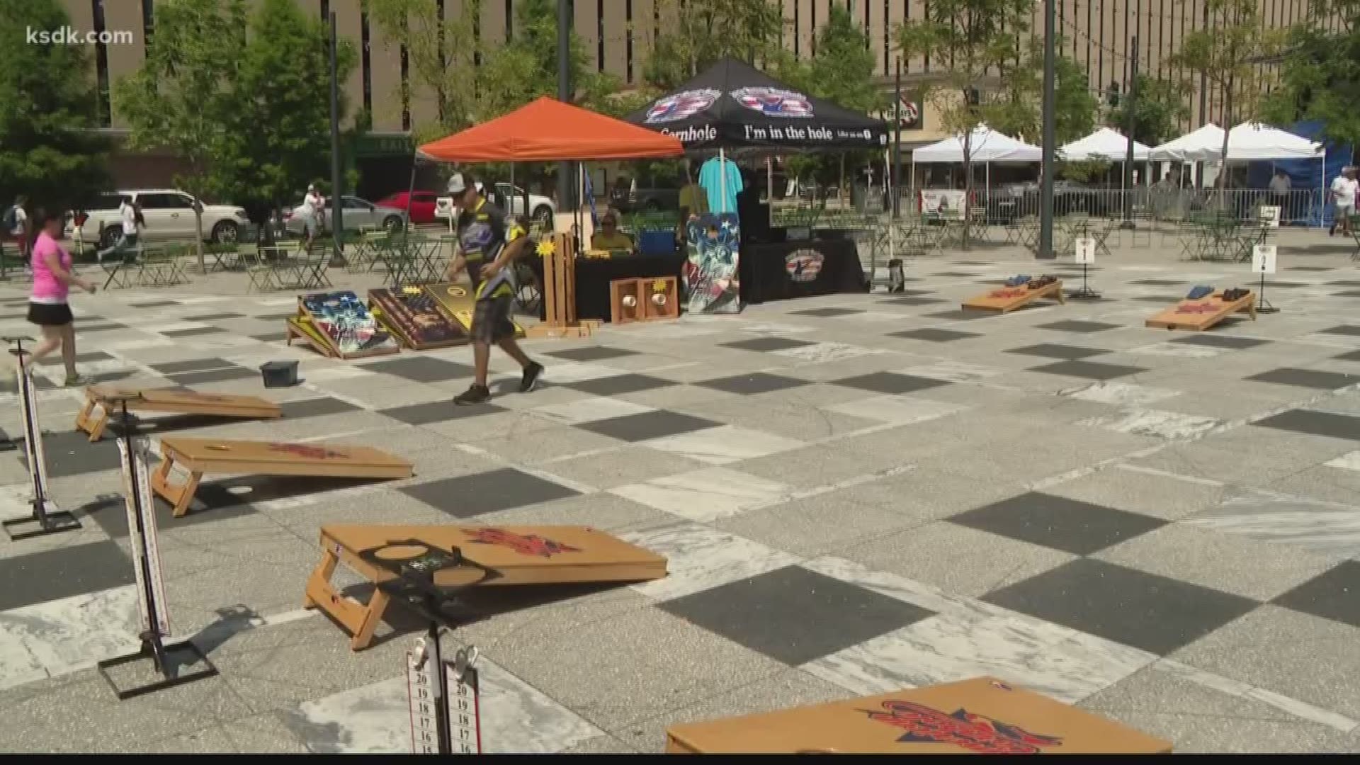 The festivities have already started downtown, with a pre-party in Kiener Plaza.