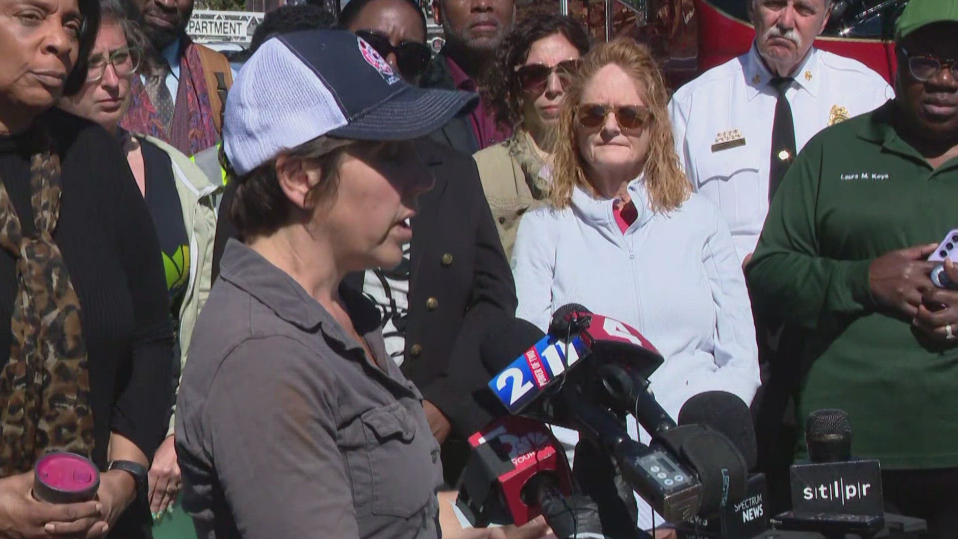 St. Louis officials provided an update on recovery efforts after an EF3 tornado killed five people and injured dozens. 
