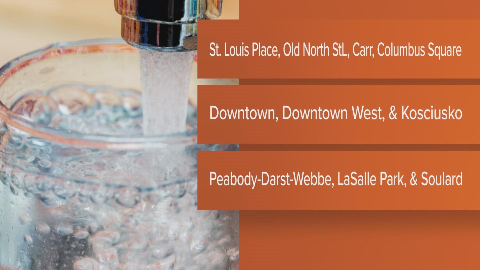 The boil advisory was issued for parts of St. Louis following a main break late Thursday night at Market and 11th streets.