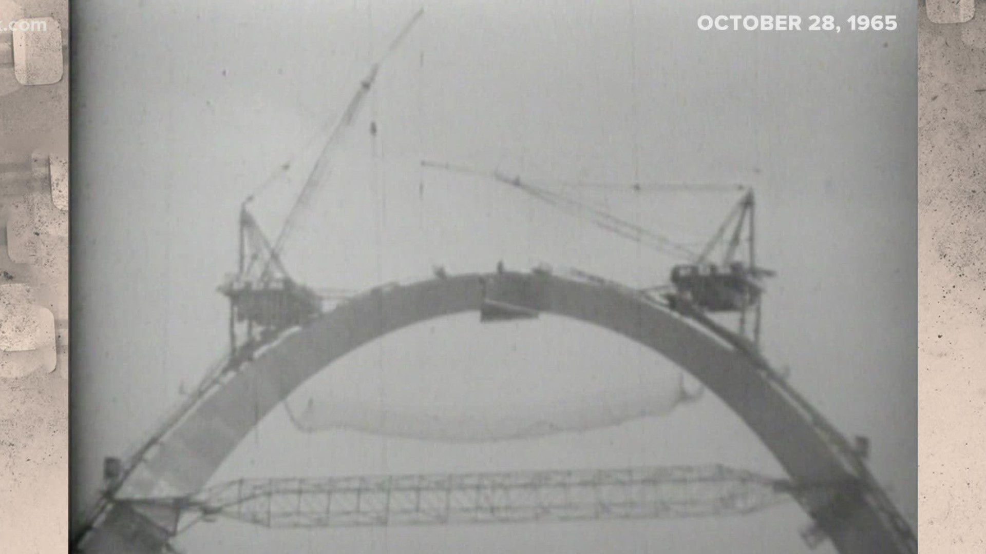 This week's Vintage KSDK takes us back to October 28, 1965. Fifty-six years ago, the final section of the Gateway Arch was lifted into place.