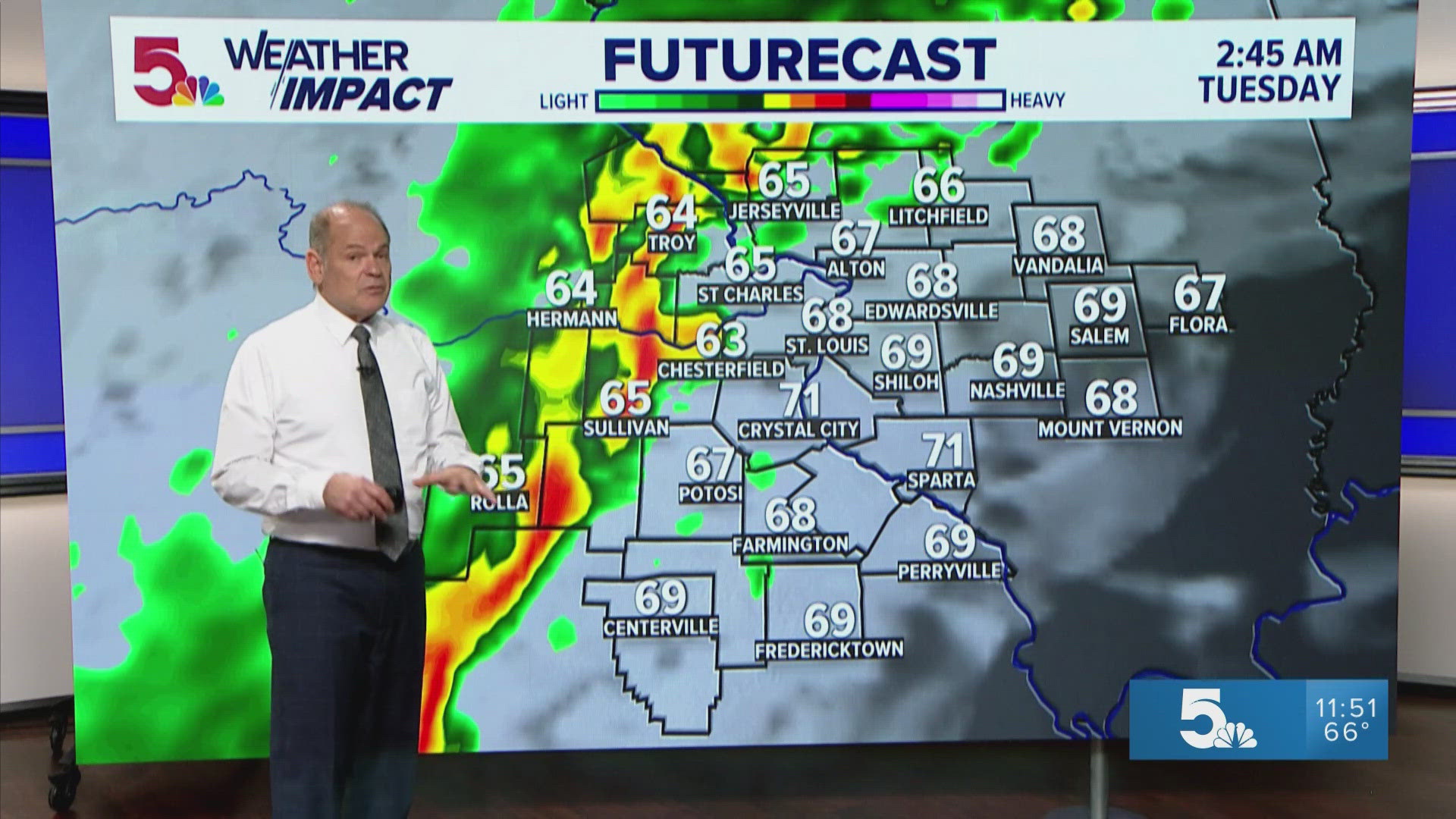 Rain overnight into midday Tuesday could bring inclement conditions to voters waiting in line early. 