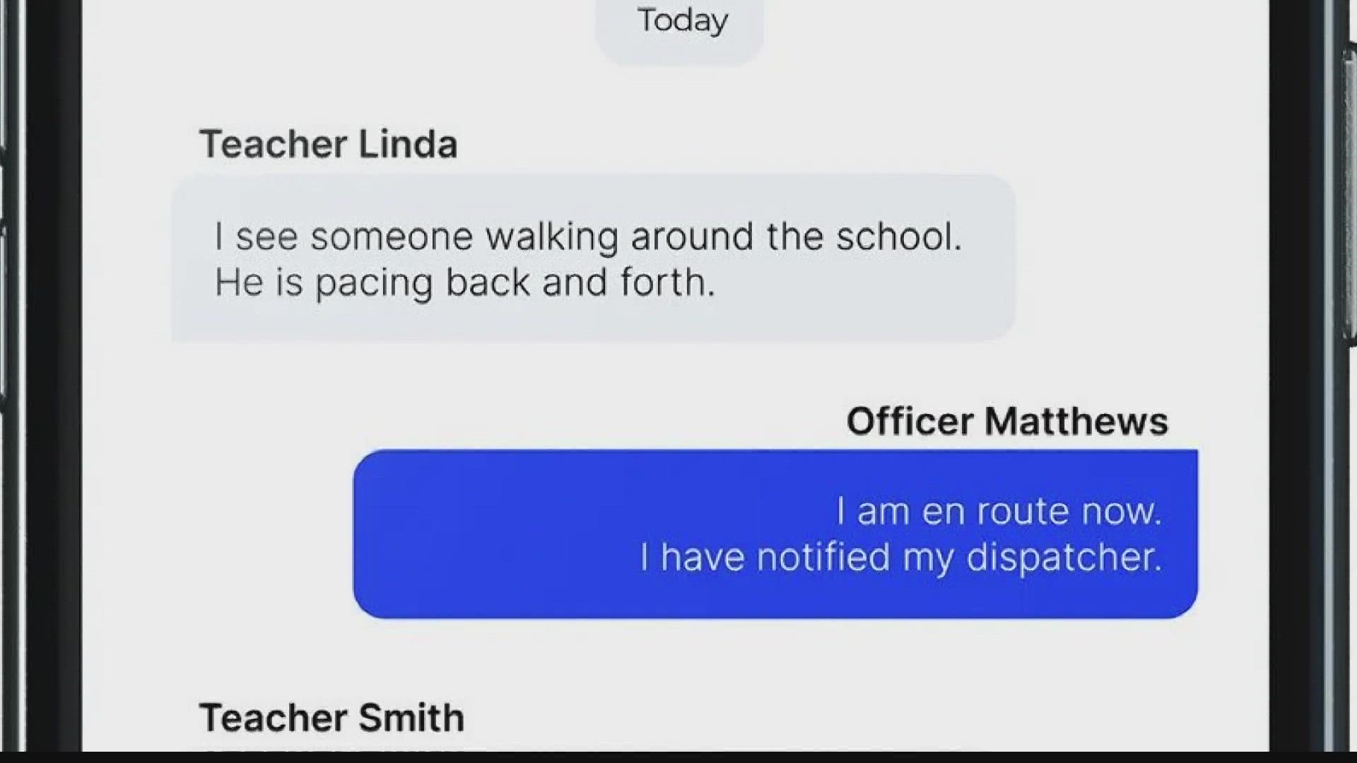 Responder App works by allowing educators to text directly with responding officers without dialing 911 in the event of an emergency.
