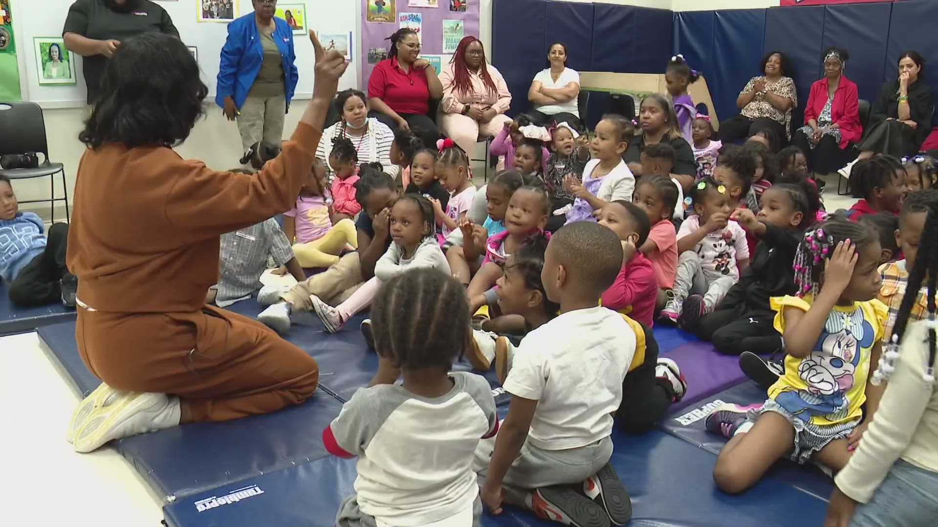 Jackie Joyner-Kersee visited St. Louis-area schools Tuesday to read her book "Jackie Joyner-Kersee, Running for the Gold: Connecting Kids to Dreams."