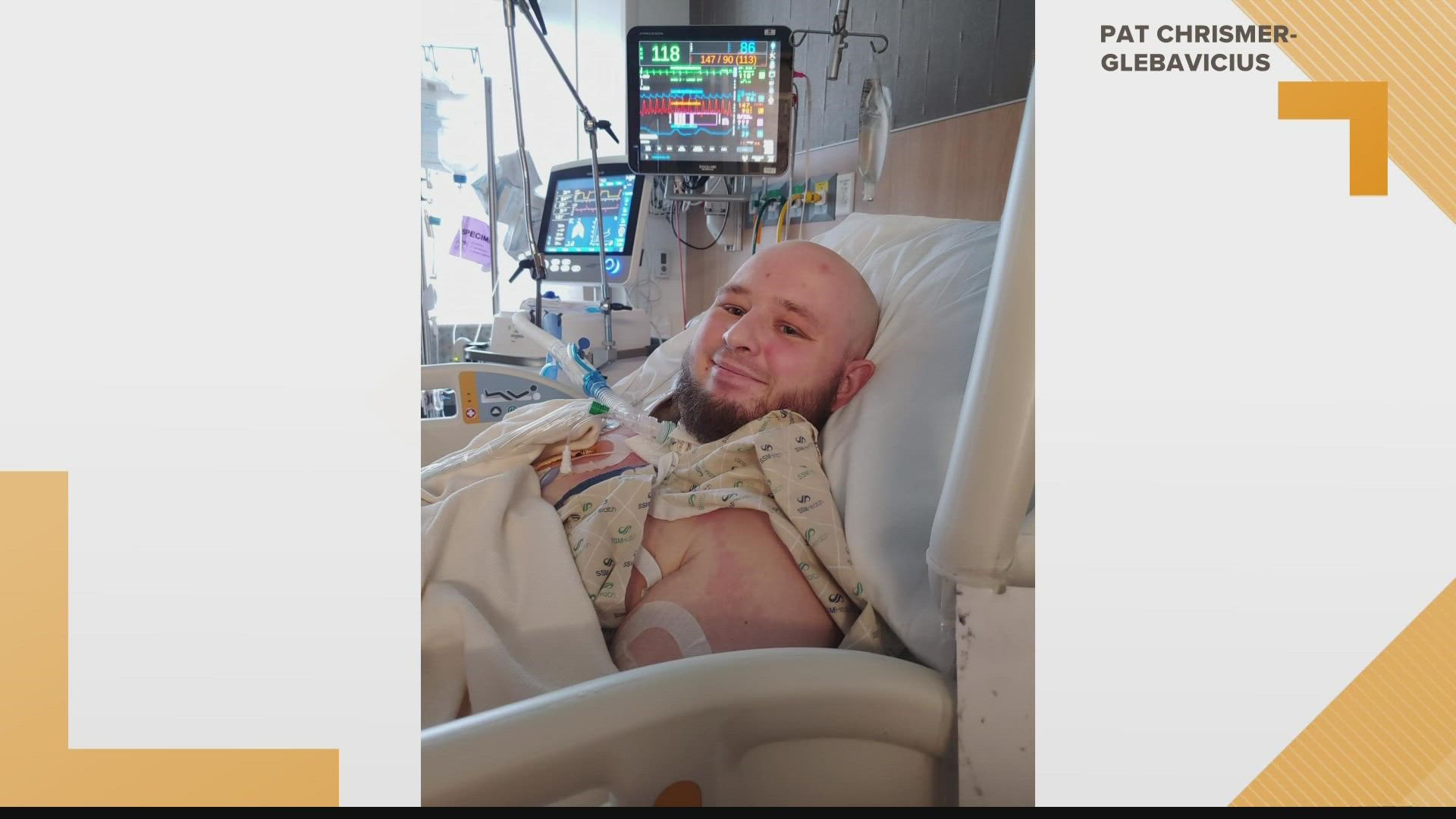 Brian Glebavicius has been hospitalized with COVID since November. Now he's at Barnes Jewish Hospital waiting for a double lung transplant that will save his life.