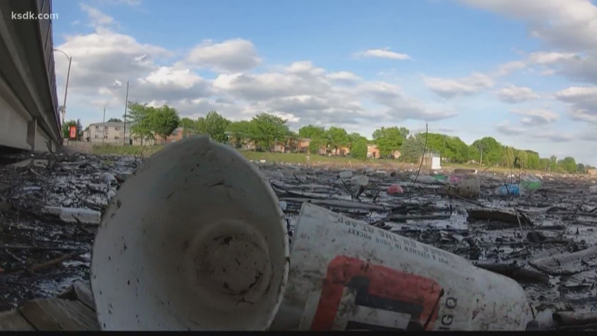 Neighbors say they first noticed the trash over the weekend, and the pile is still growing.