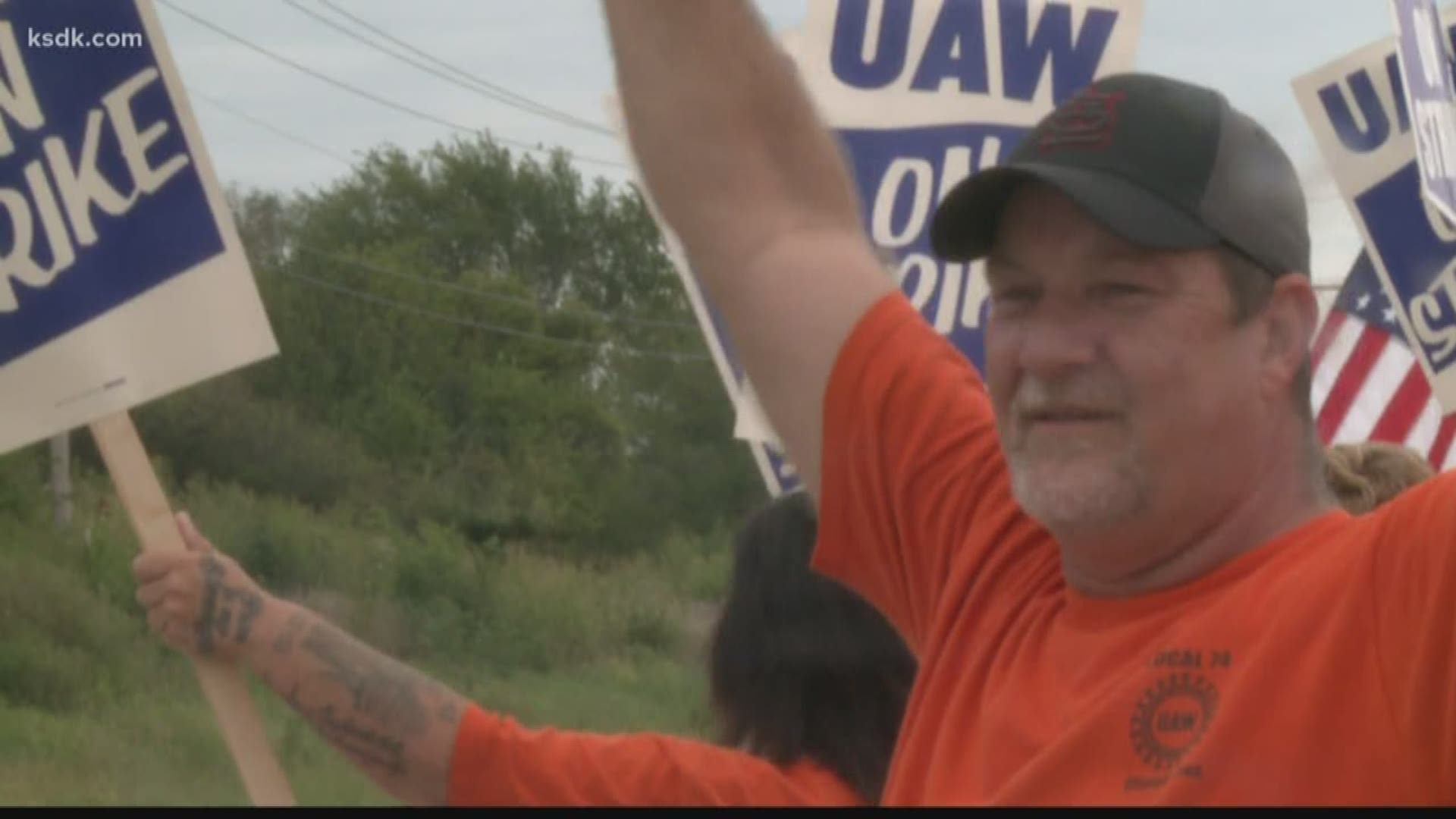 UAW members from surrounding states made the trip to Wentzville to join the picket line.