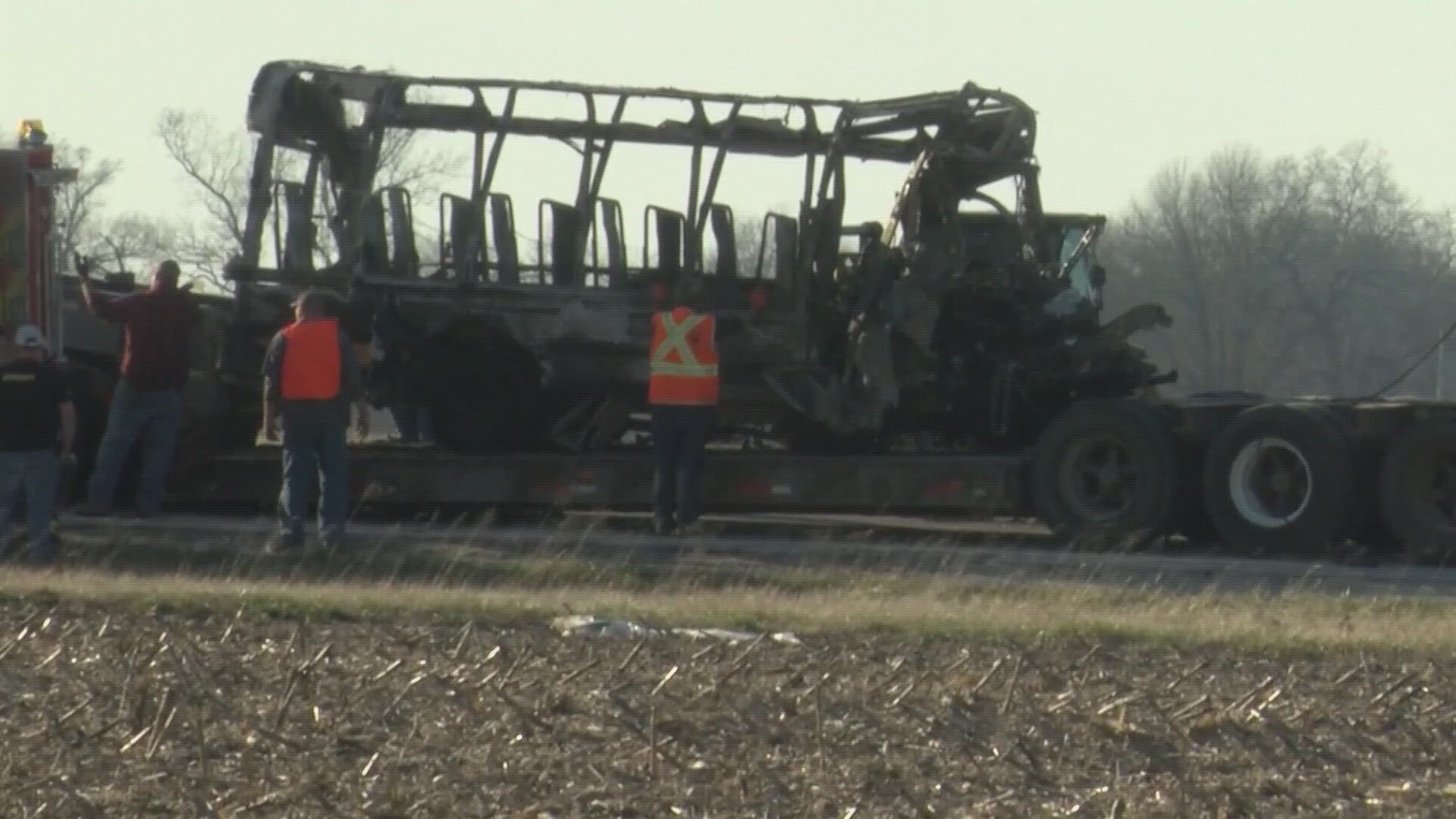 Three children are dead after the school bus they were in collided with a semi-truck. Police said the bus crossed the center line on Route 24 in Rushville.