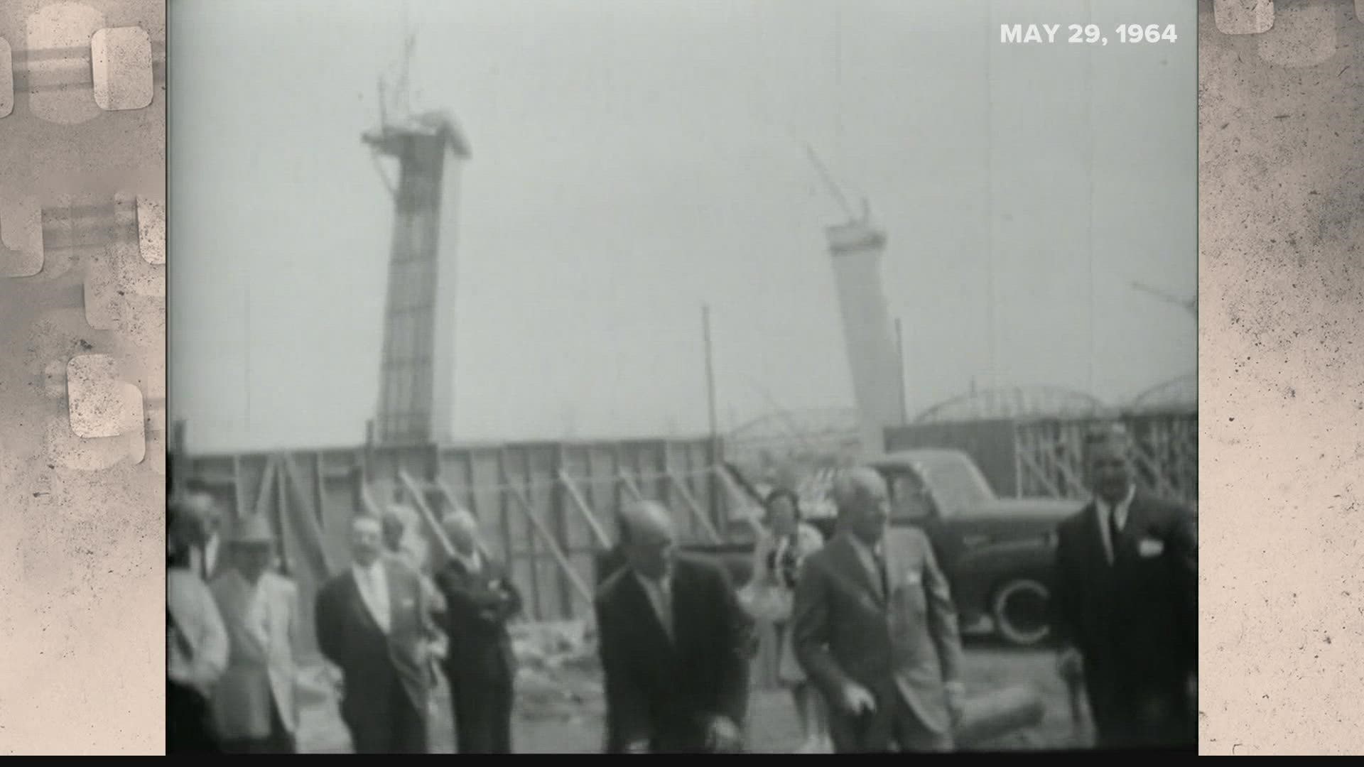 This week's Vintage KSDK goes back to May 29, 1964, when ground was broken on the three towers of the Mansion House apartments downtown.
