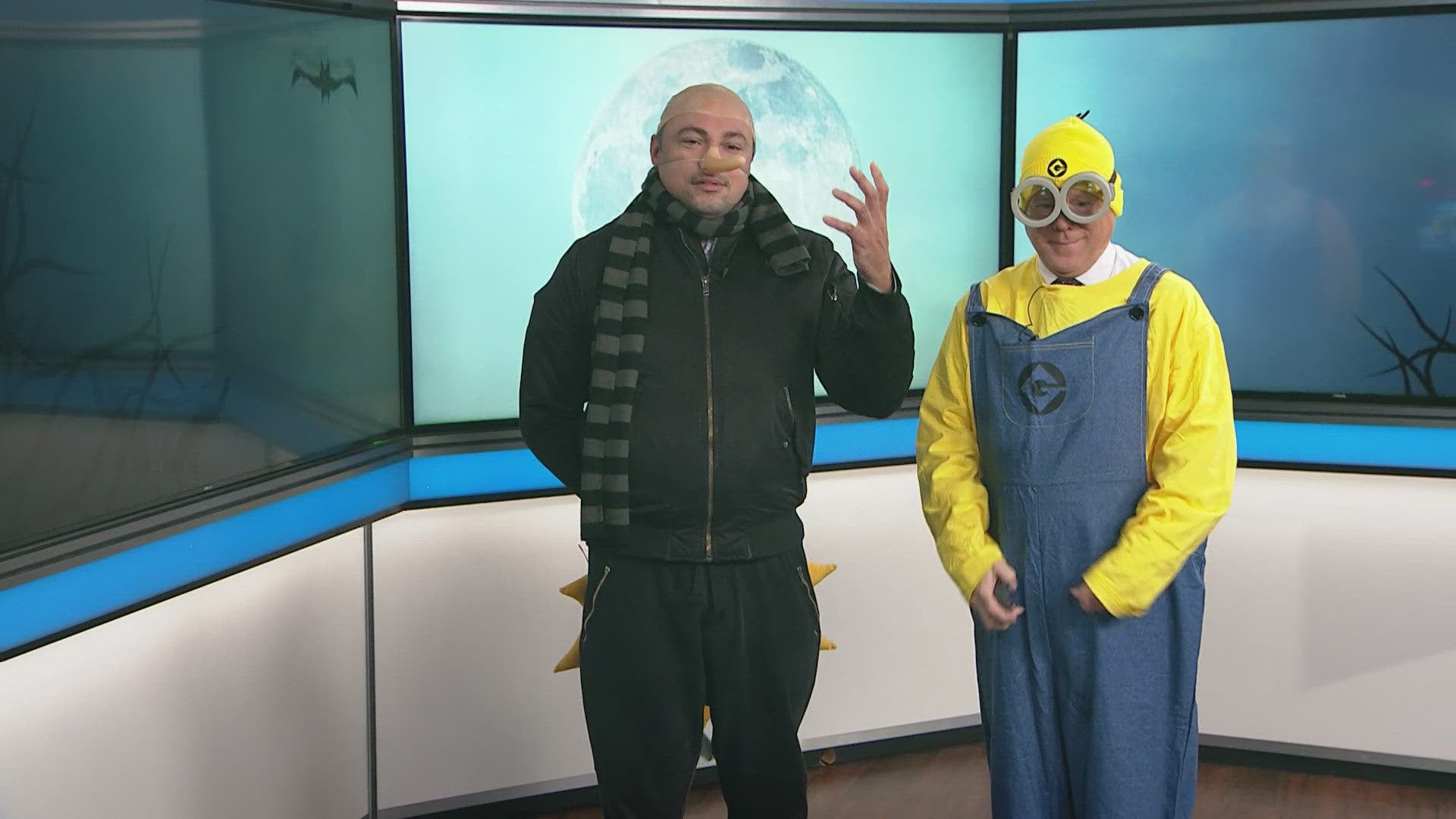 Gru and his minion from "Despicable Me" paid Today in St. Louis a visit for Halloween. Gru even gave a special forecast.