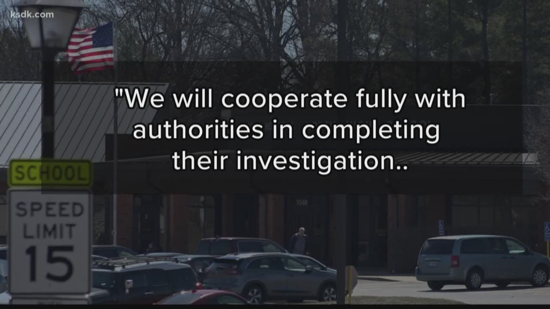 District officials said they're "cooperating with authorities in completing their investigation." The teacher has been placed on administrative leave.