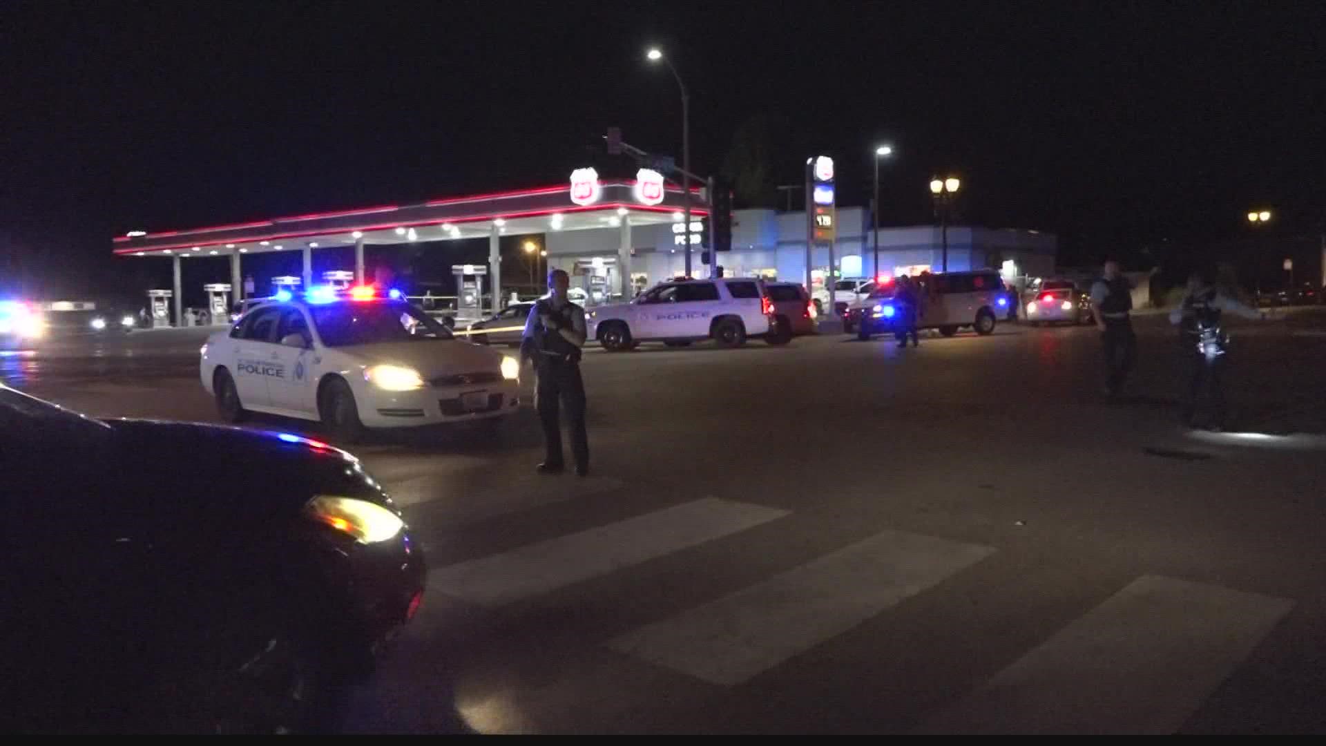 St. Louis police are still looking for the gunman who shot and killed an innocent bystander oustide a gas station in north city.