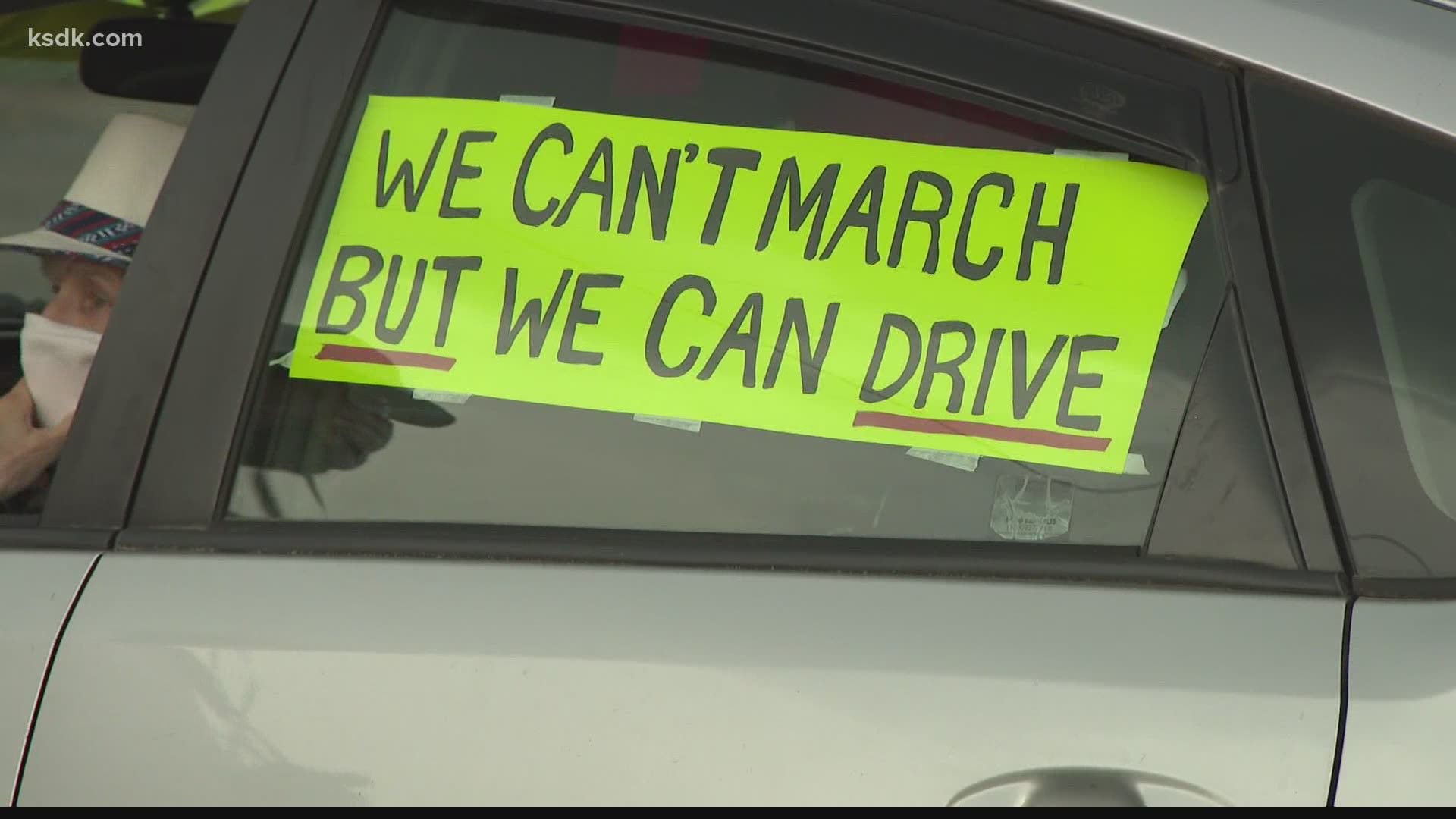 When marching wasn't an option, these protesters drove through University City to make their voices heard