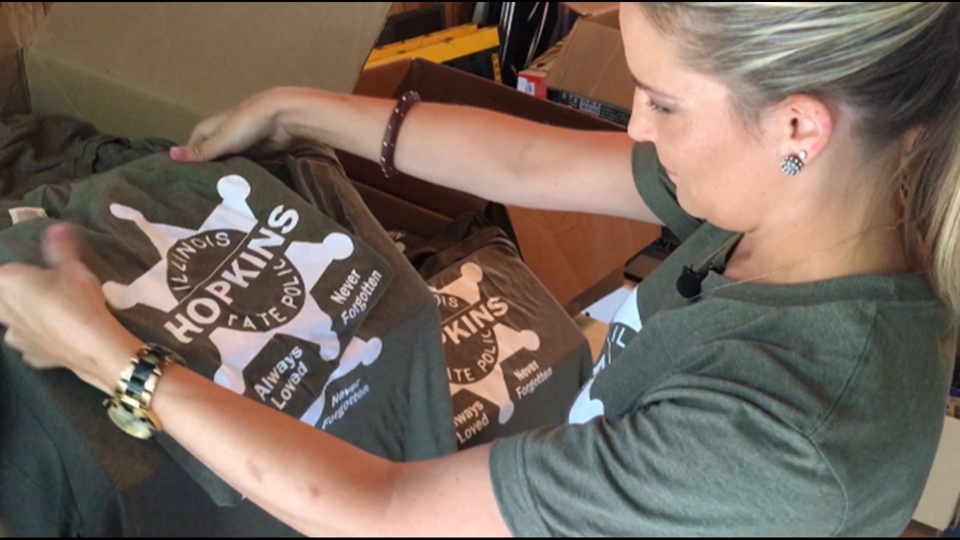 When Ashley Hewitt created t-shirts to raise funds for the Hopkins family, she had a goal: 400 shirts at $20 each. But she's closer to 4,000 orders.