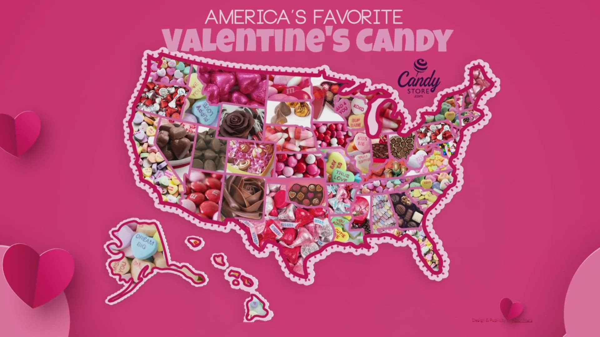 Candystore.com is out with its list of favorite Valentine’s Day candy by state.