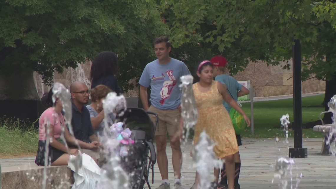 A weekend heat advisory didn't stop families from flocking downtown to the Cardinals game and outside concerts