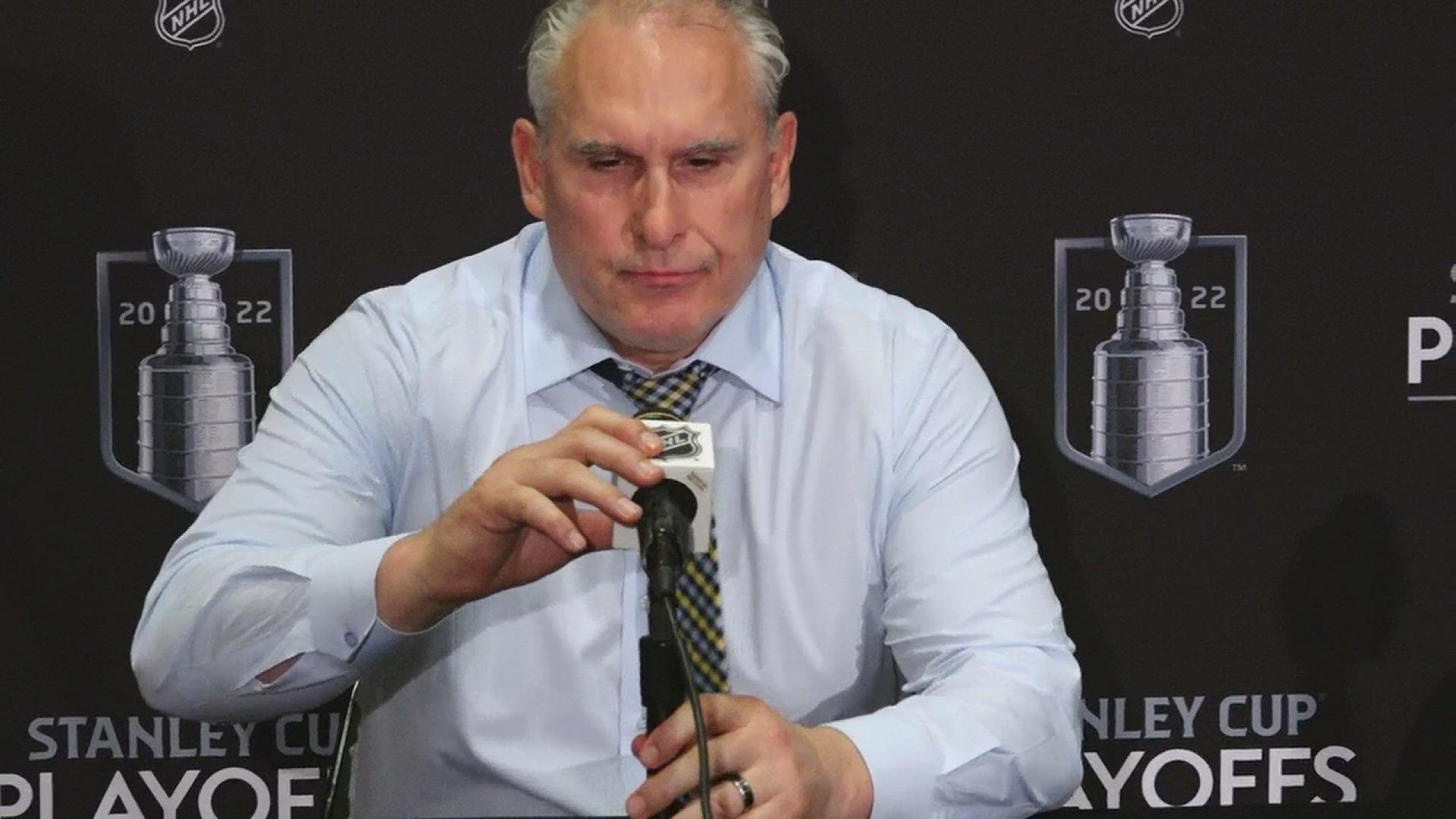 St. Louis Blues Head Coach Craig Berube shares updates in the Game 2 loss versus the Minnesota Wild in NHL playoffs.